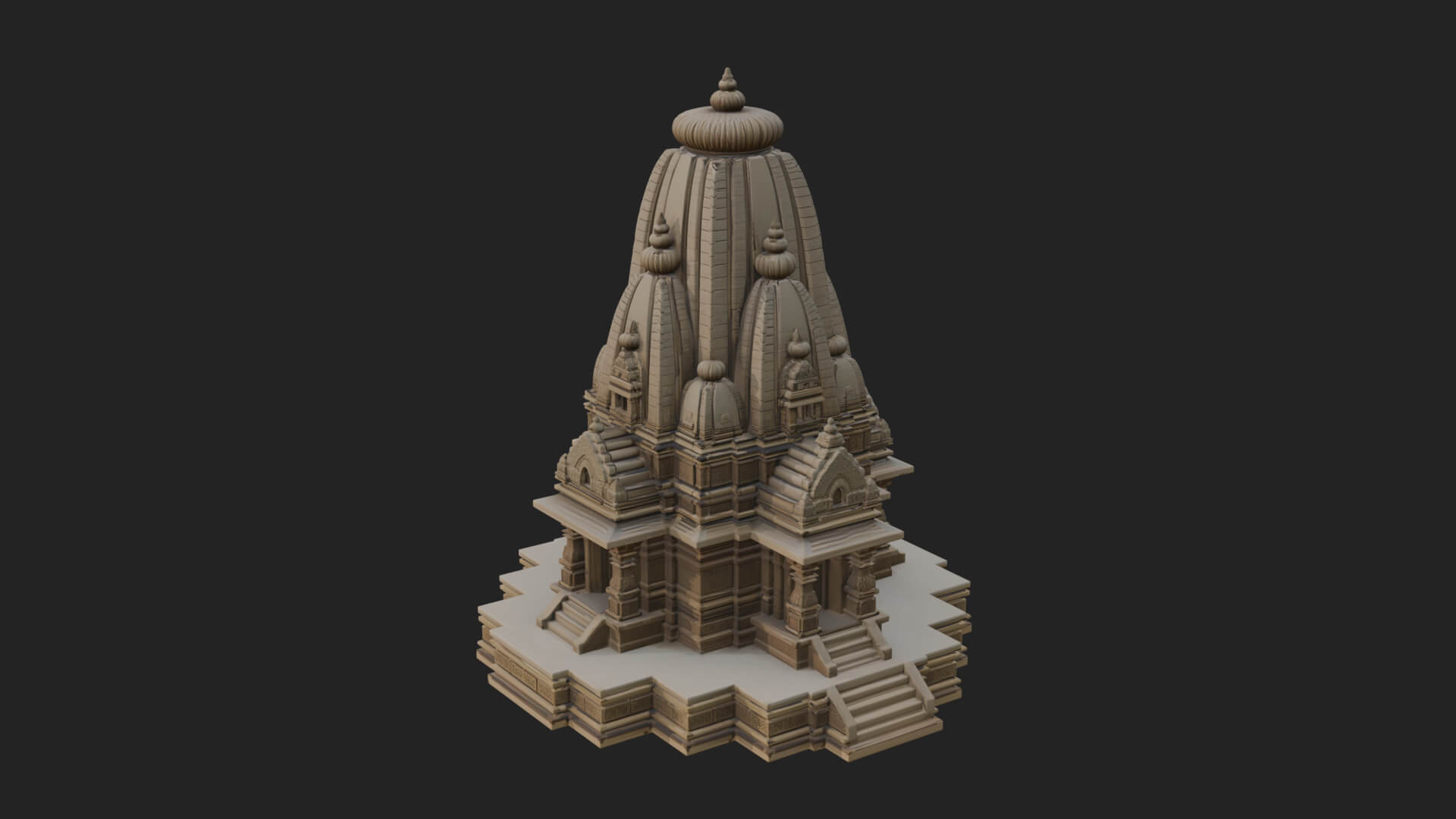 Hindu Shikhara Temple Tower Design 7 3D Print Model 3D Model