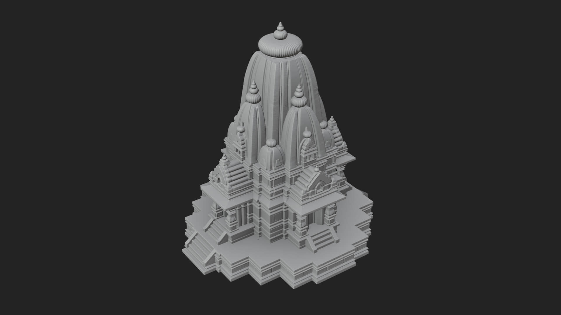 Hindu Shikhara Temple Tower Design 7 3D Print Model 3D Model