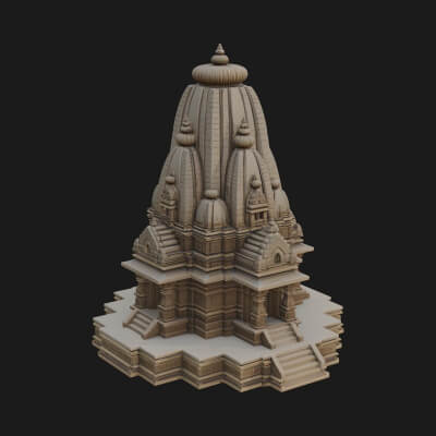 Hindu Shikhara Temple Tower Design 7 3D Print Model
