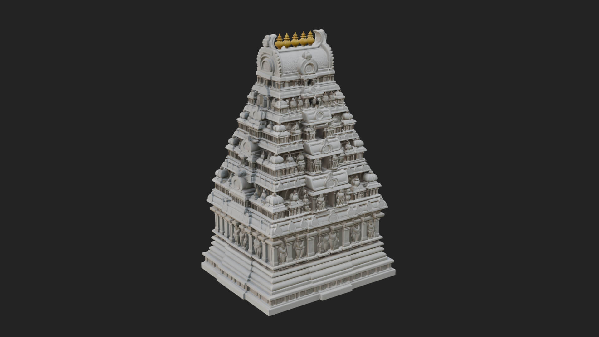 Hindu Shikhara Temple Tower Design 8 3D Print Model 3D Model
