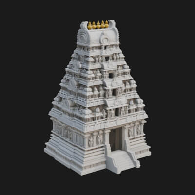 Hindu Shikhara Temple Tower Design 8 3D Print Model
