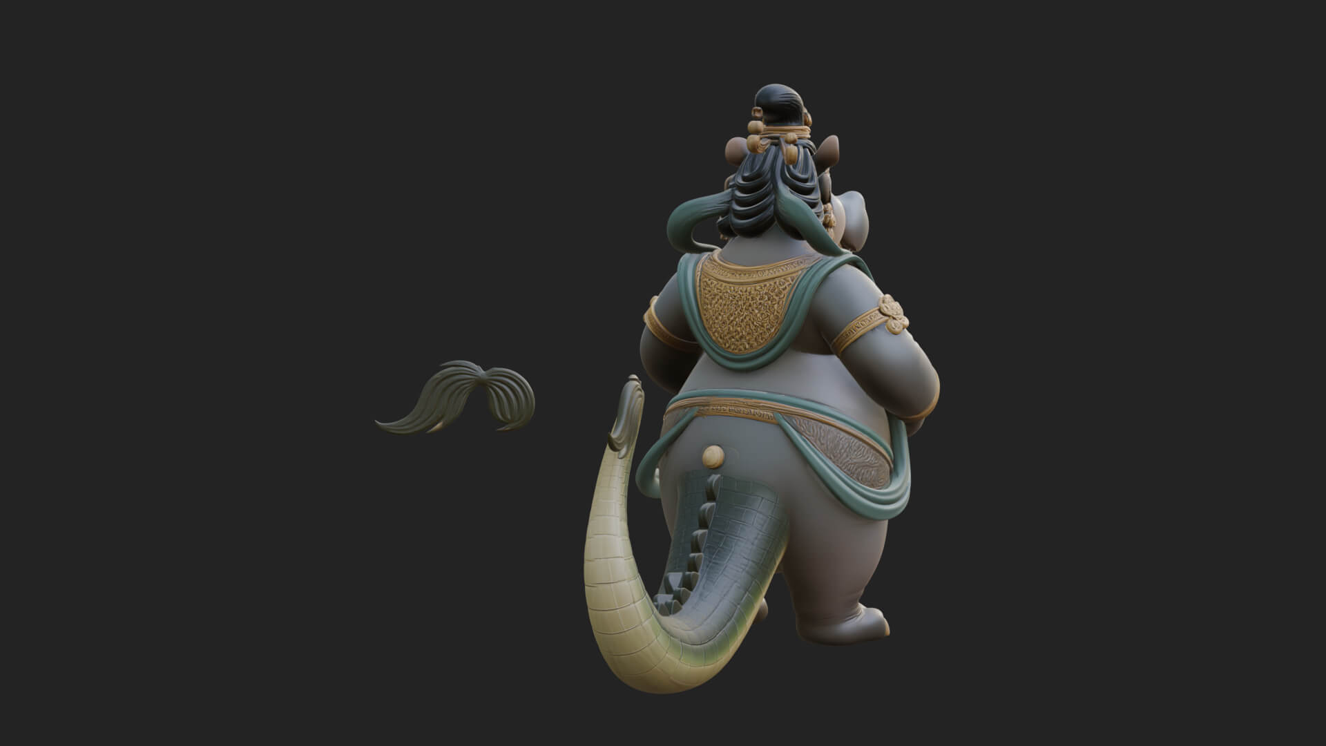 Hippo-Headed Egyptian Goddess Statue Design 1 3D Print 3D Model
