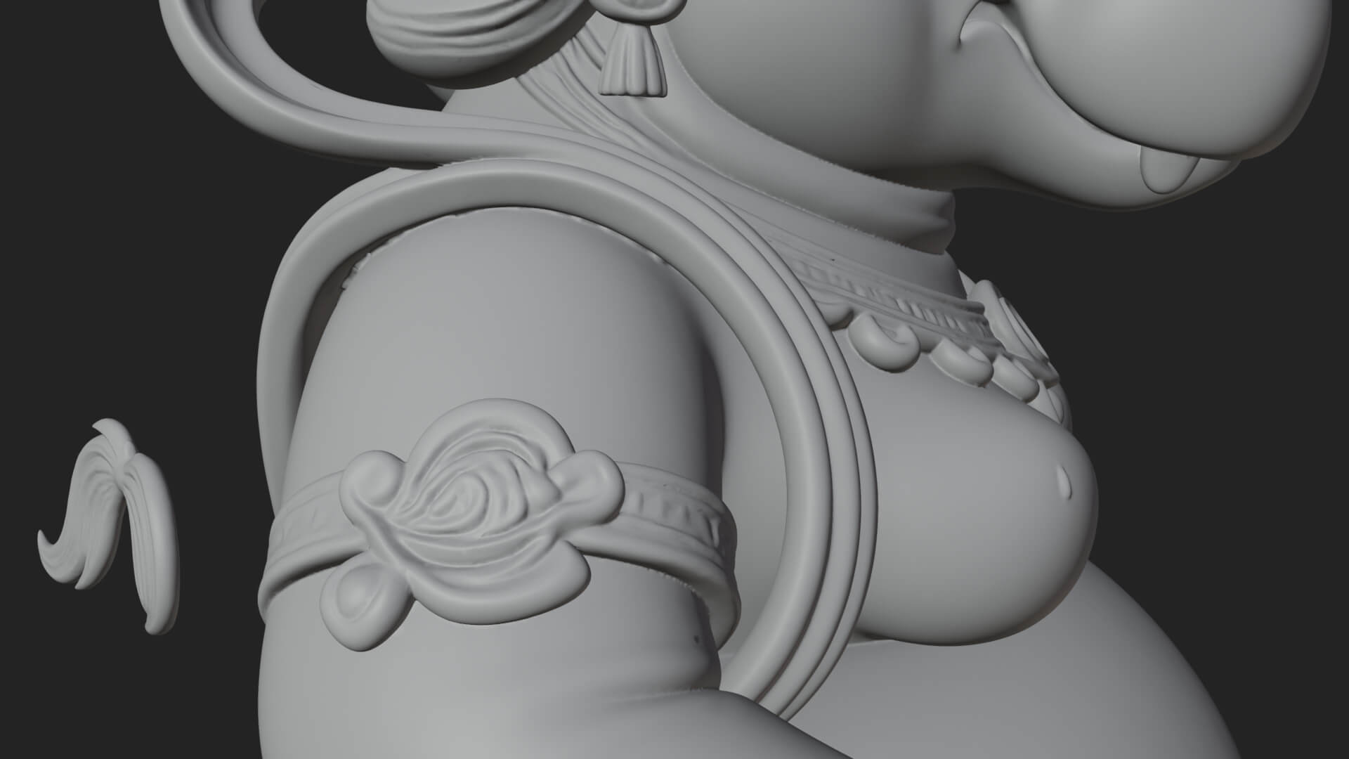 Hippo-Headed Egyptian Goddess Statue Design 1 3D Print 3D Model