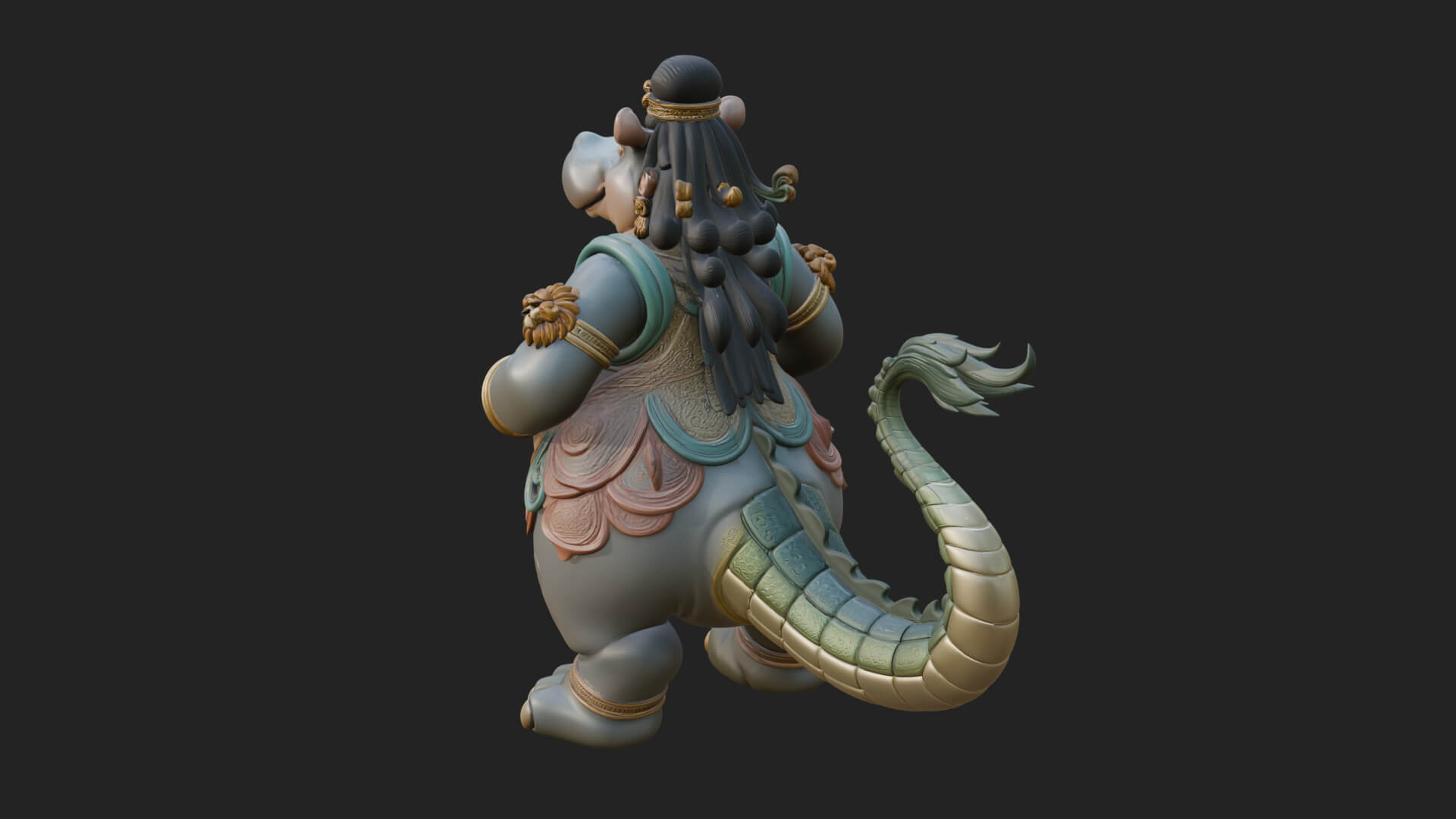 Hippo-Headed Egyptian Goddess Statue Design 2 3D Print 3D Model