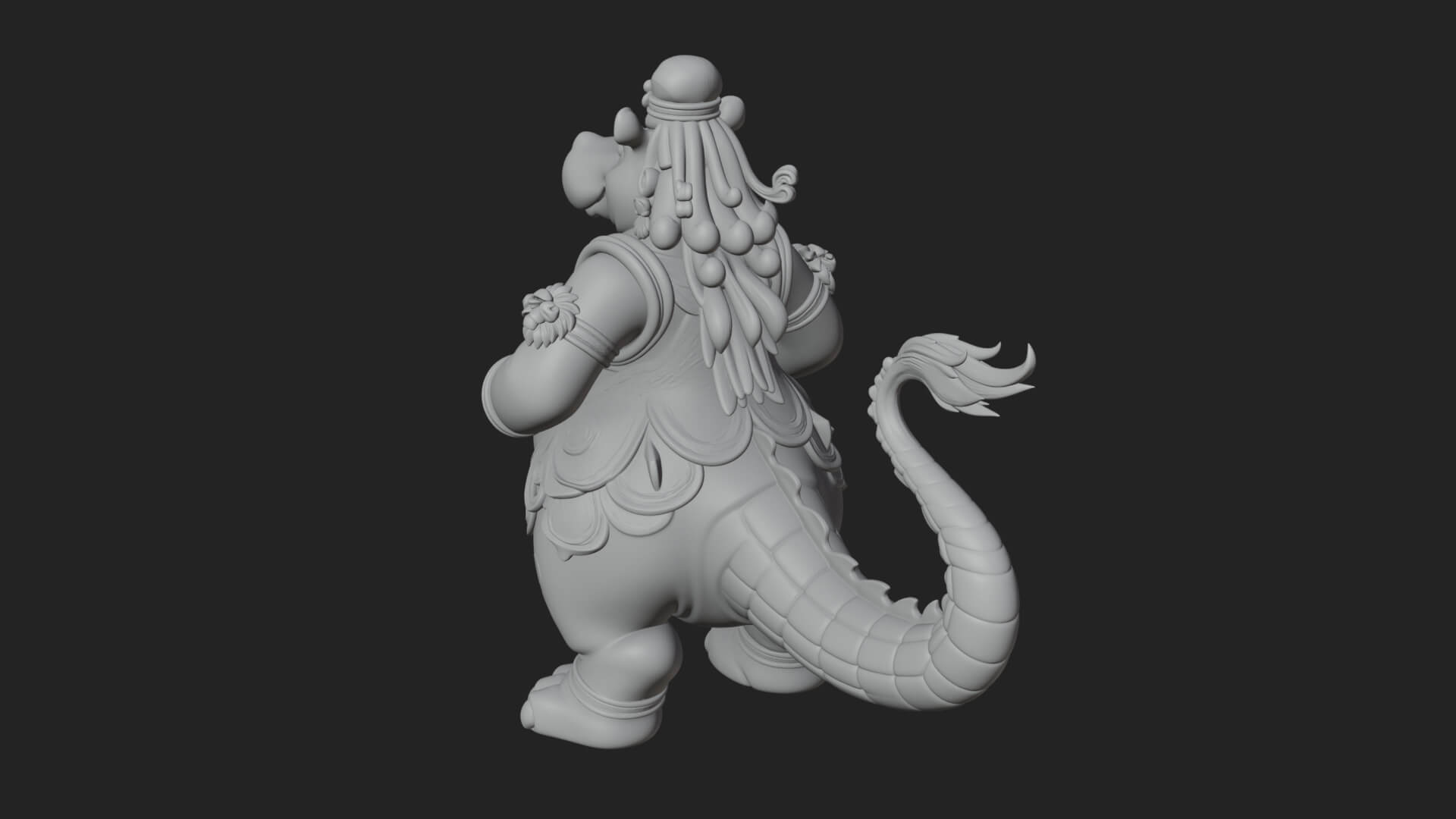 Hippo-Headed Egyptian Goddess Statue Design 2 3D Print 3D Model