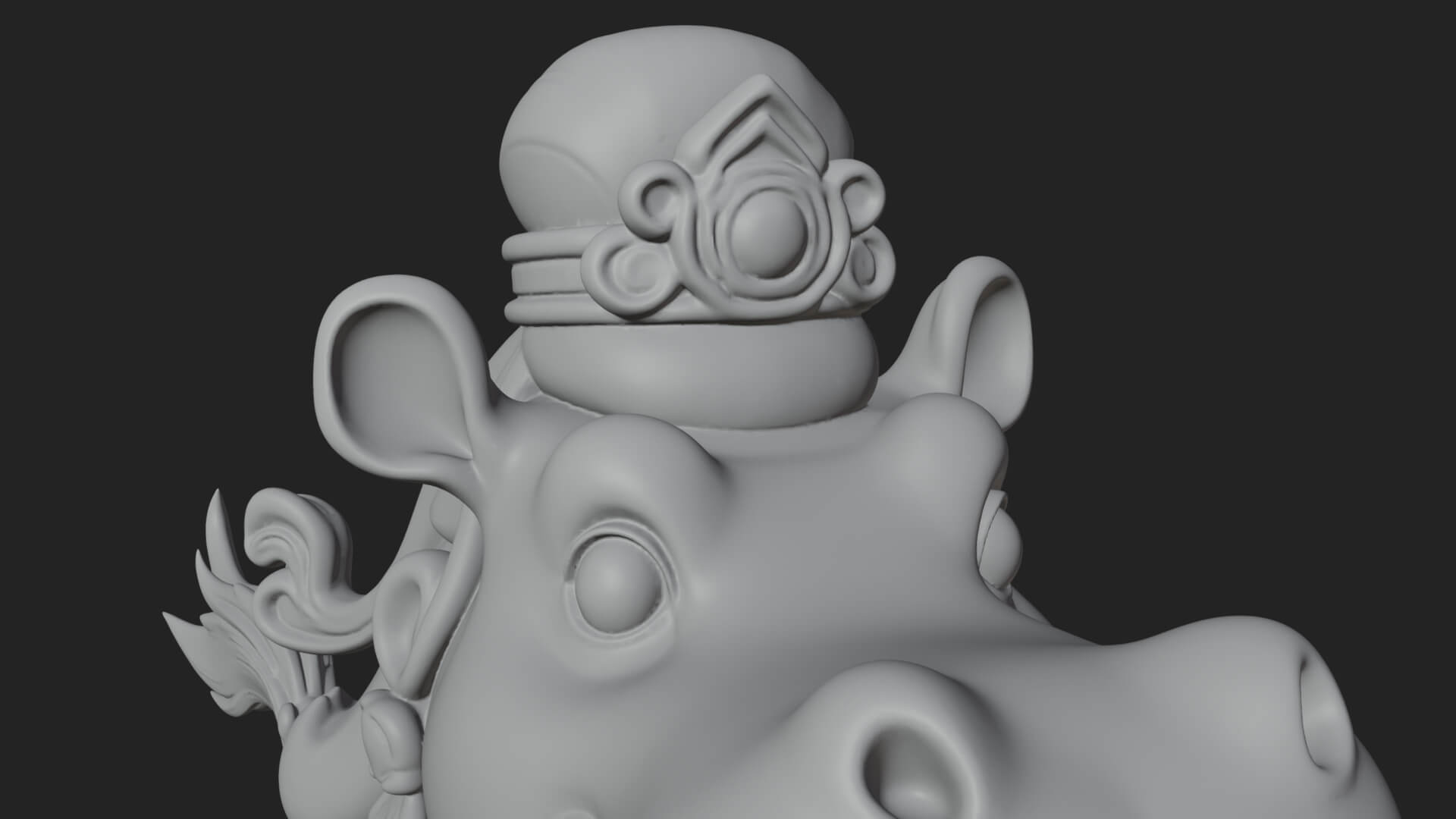 Hippo-Headed Egyptian Goddess Statue Design 2 3D Print 3D Model