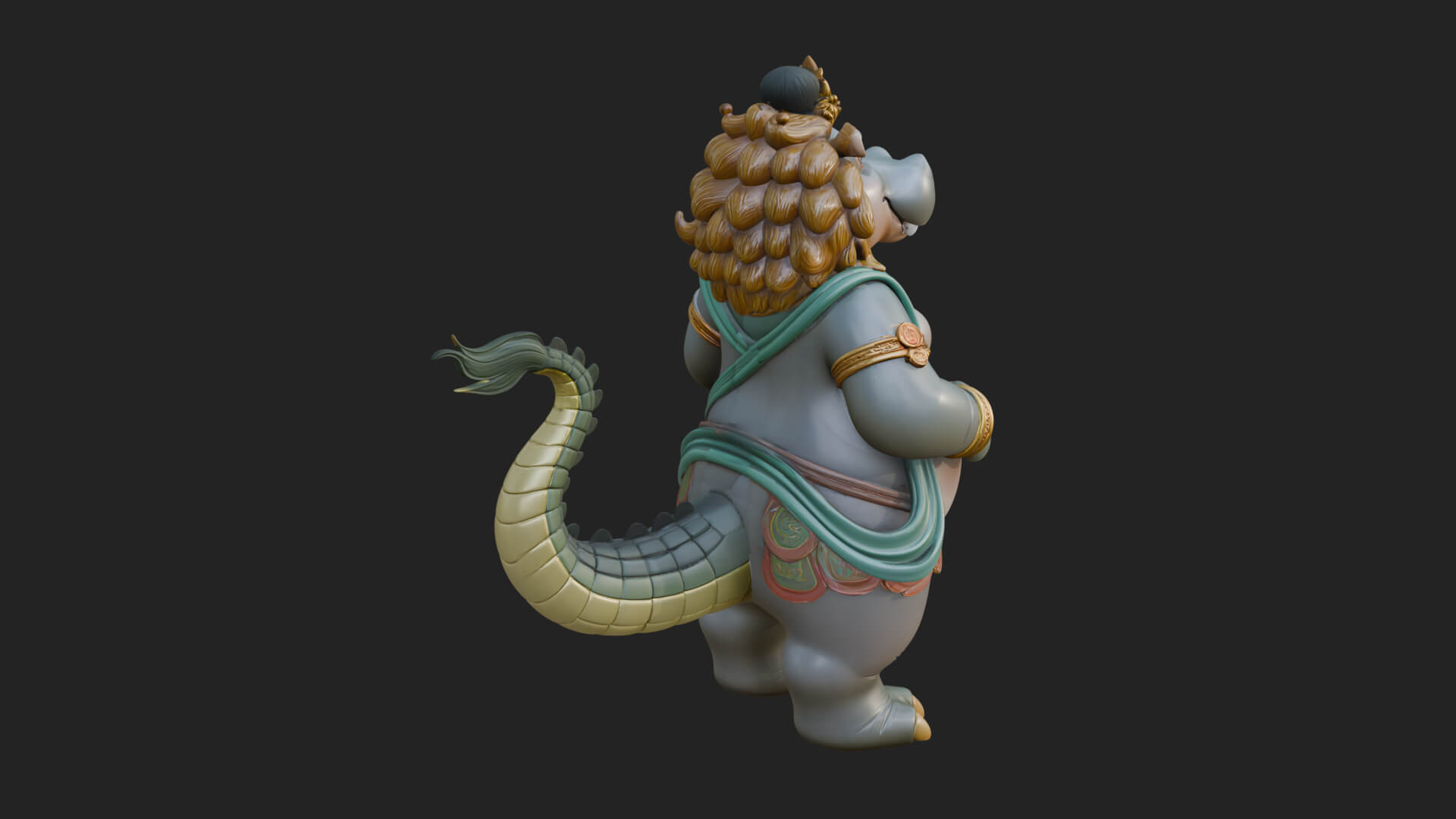 Hippo-Headed Egyptian Goddess Statue Design 3 3D Print 3D Model