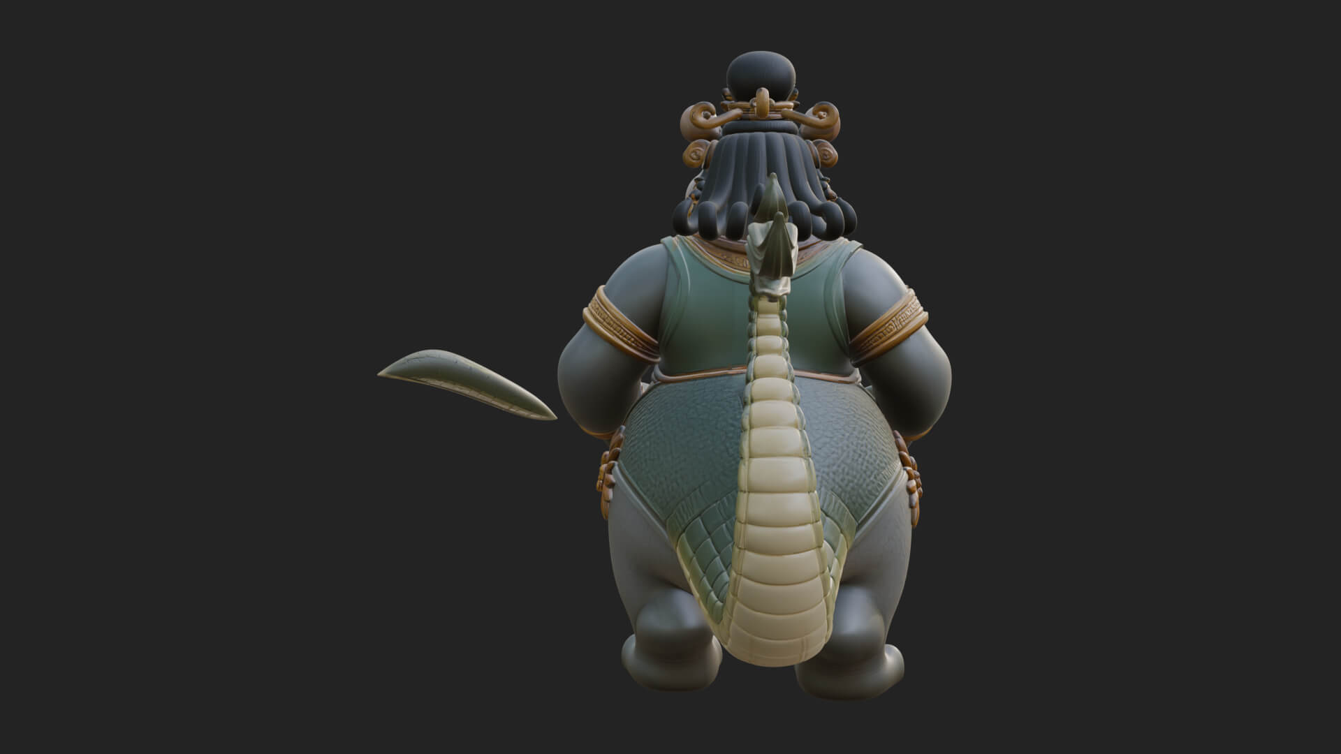 Hippo-Headed Egyptian Goddess Statue Design 4 3D Print 3D Model