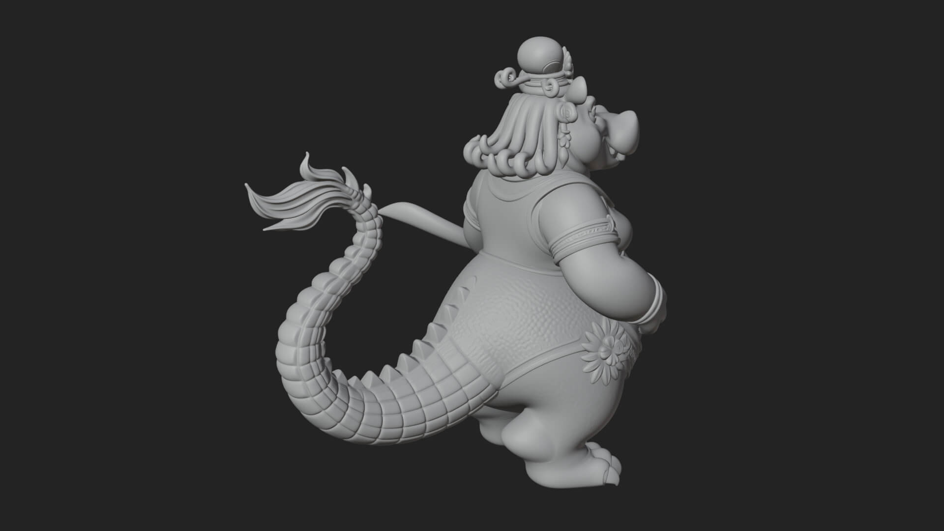 Hippo-Headed Egyptian Goddess Statue Design 4 3D Print 3D Model