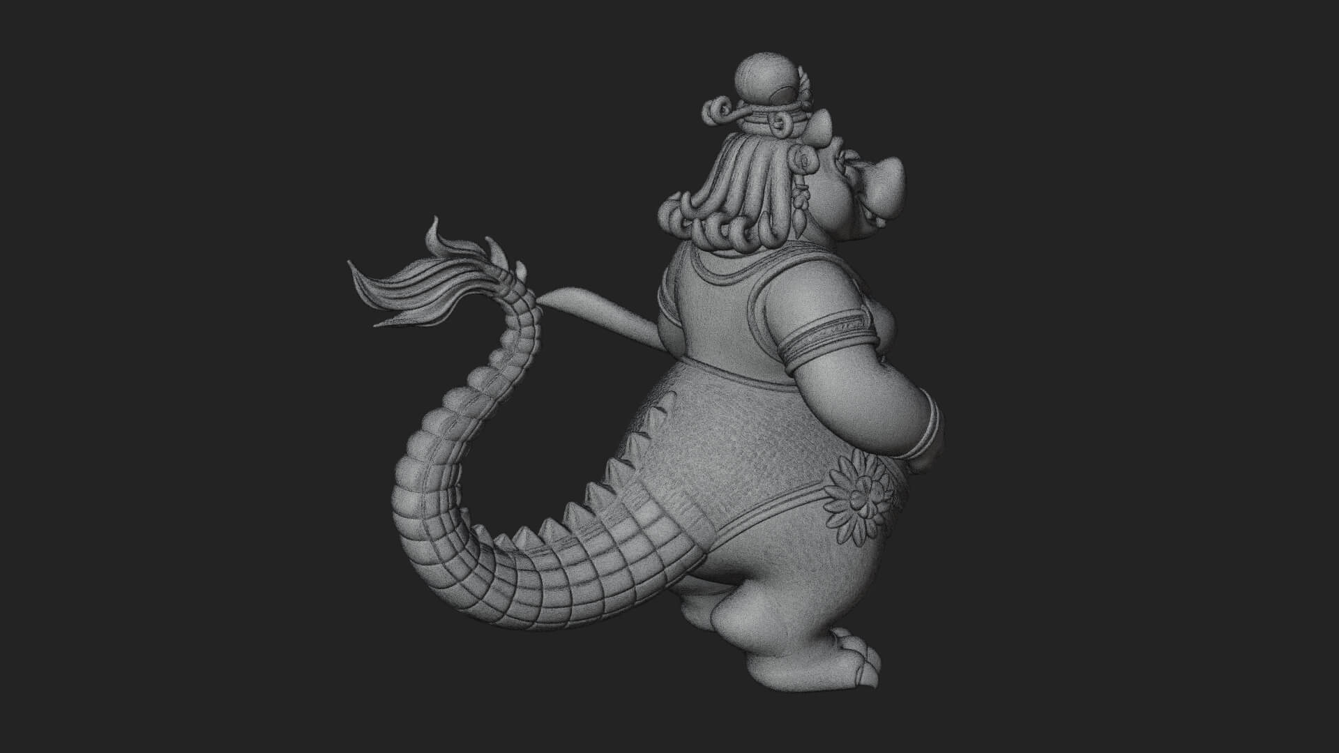 Hippo-Headed Egyptian Goddess Statue Design 4 3D Print 3D Model