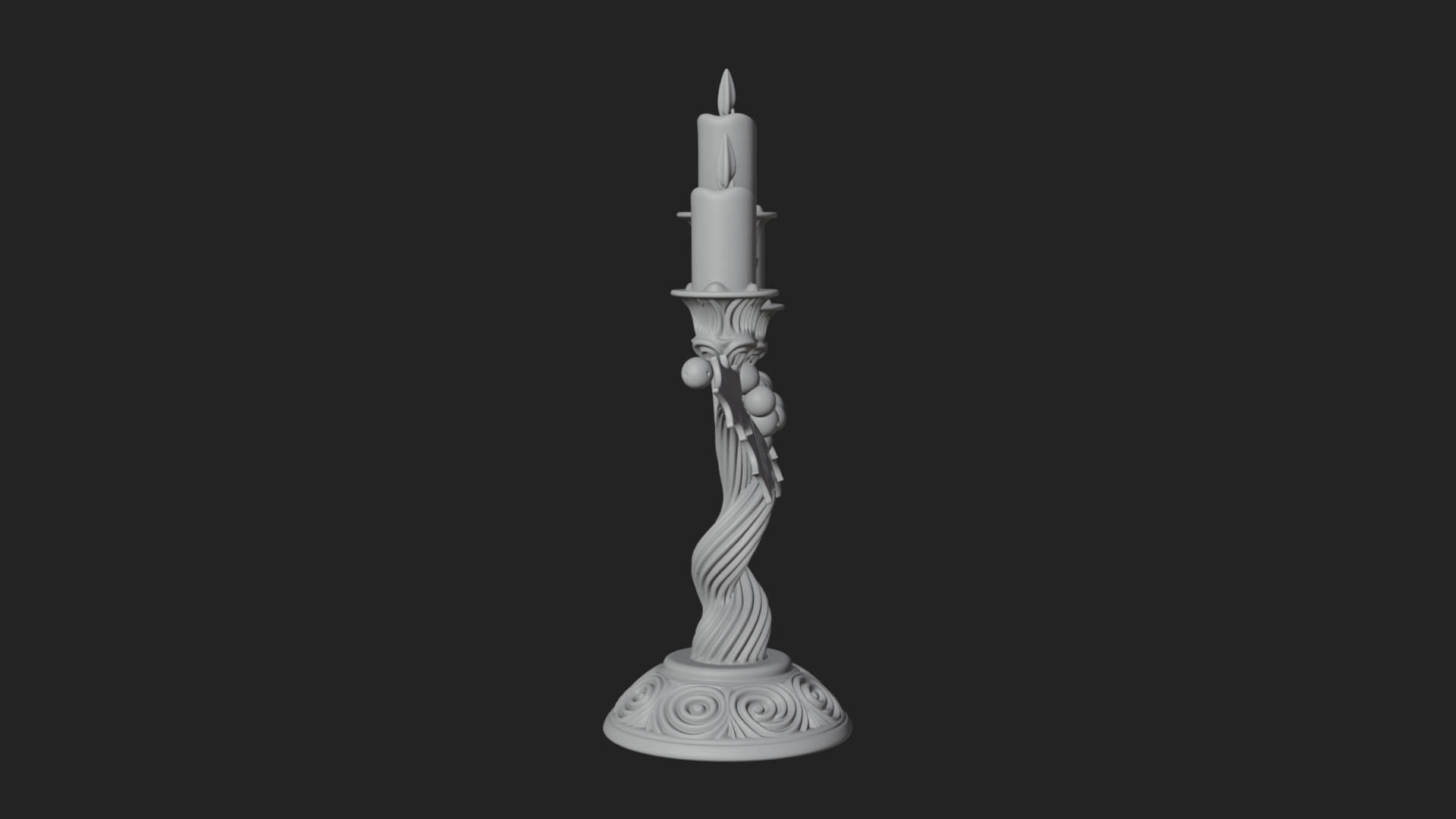 Holly Candle Candelabra Model Design 2 3D Print Model 3D Model