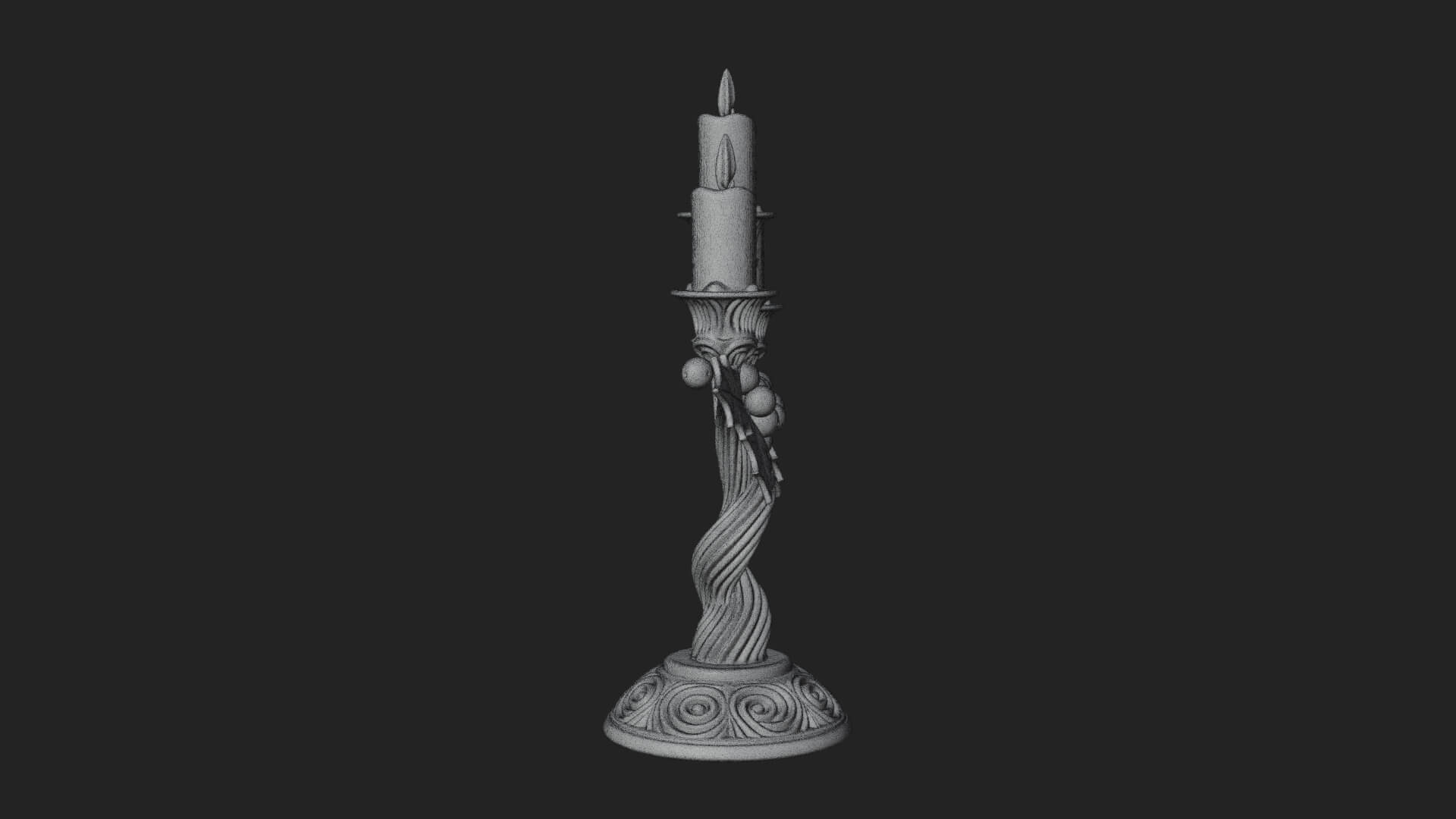 Holly Candle Candelabra Model Design 2 3D Print Model 3D Model