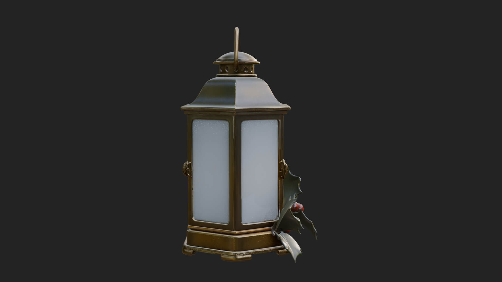 Holly Christmas Lantern Model Design 1 3D Print Model 3D Model