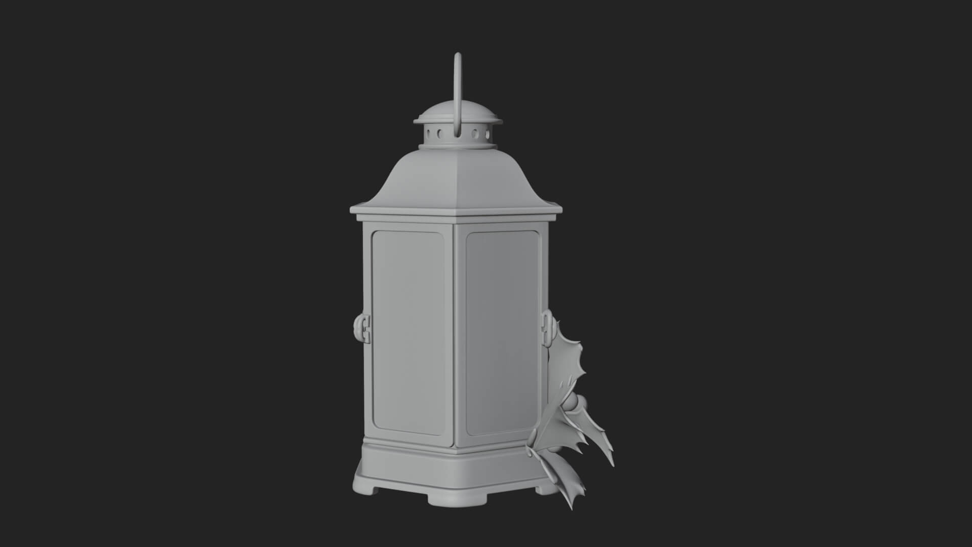 Holly Christmas Lantern Model Design 1 3D Print Model 3D Model