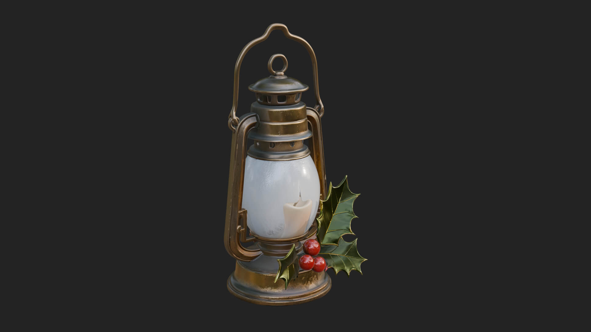 Holly Christmas Lantern Model Design 2 3D Print Model 3D Model