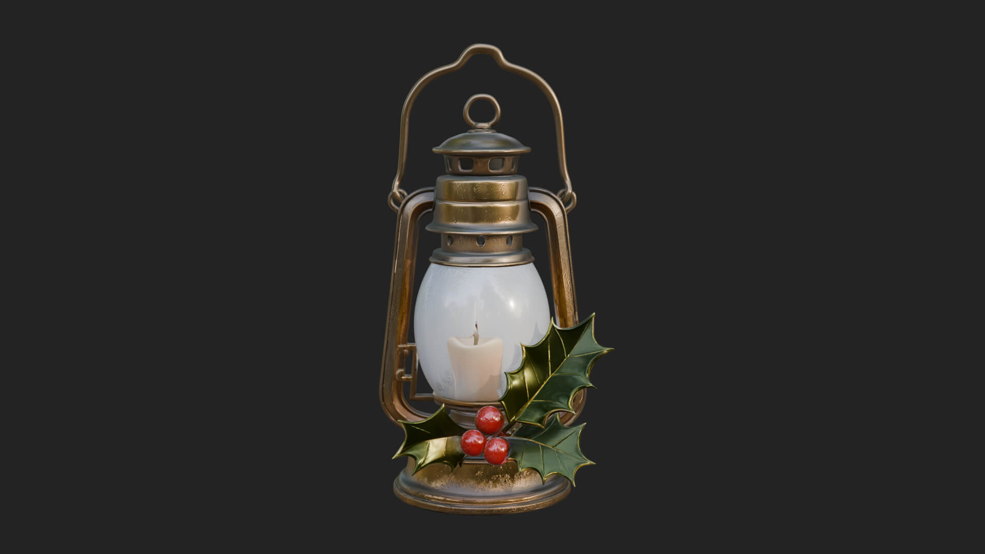 Holly Christmas Lantern Model Design 2 3D Print Model 3D Model
