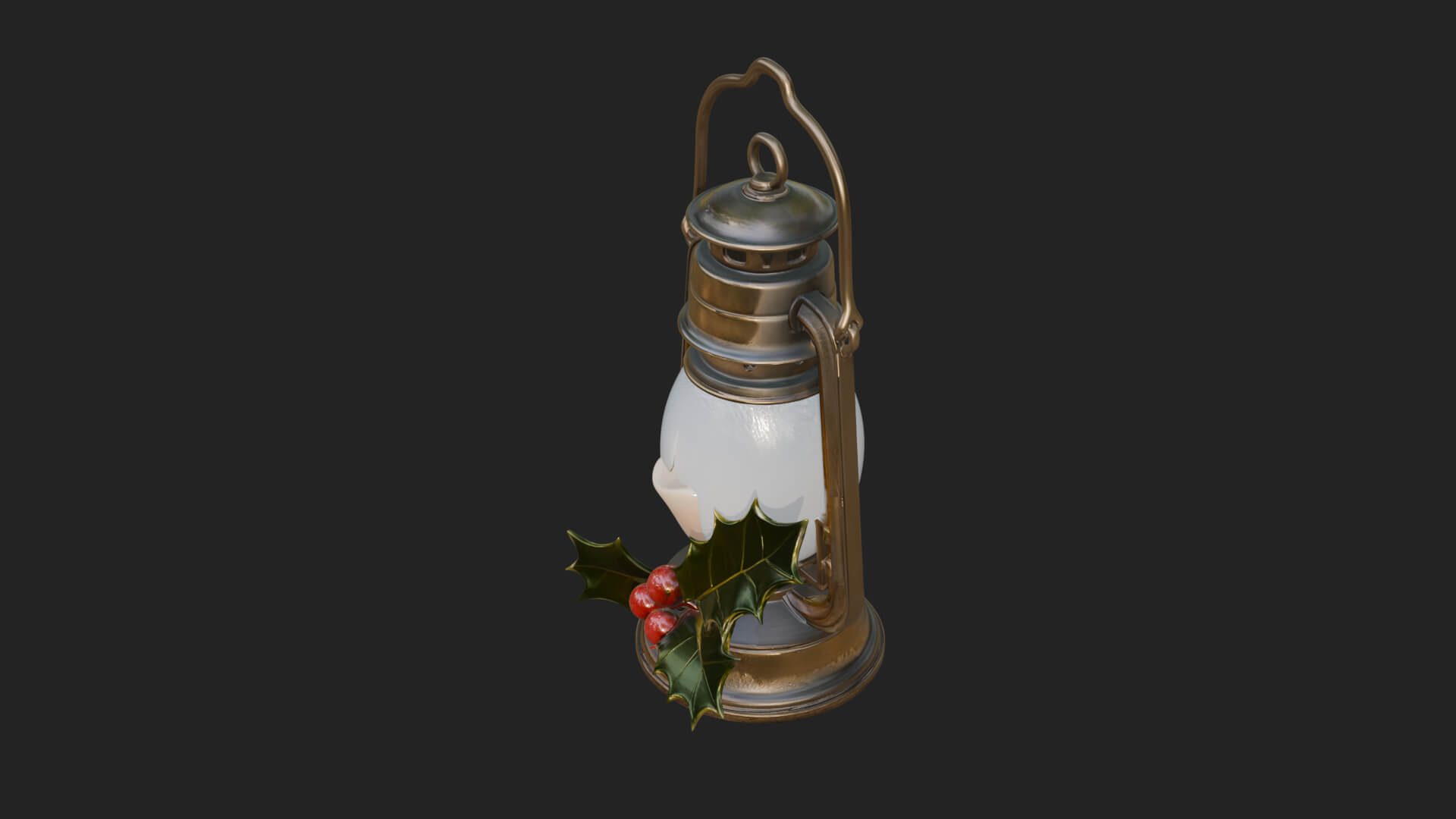 Holly Christmas Lantern Model Design 2 3D Print Model 3D Model