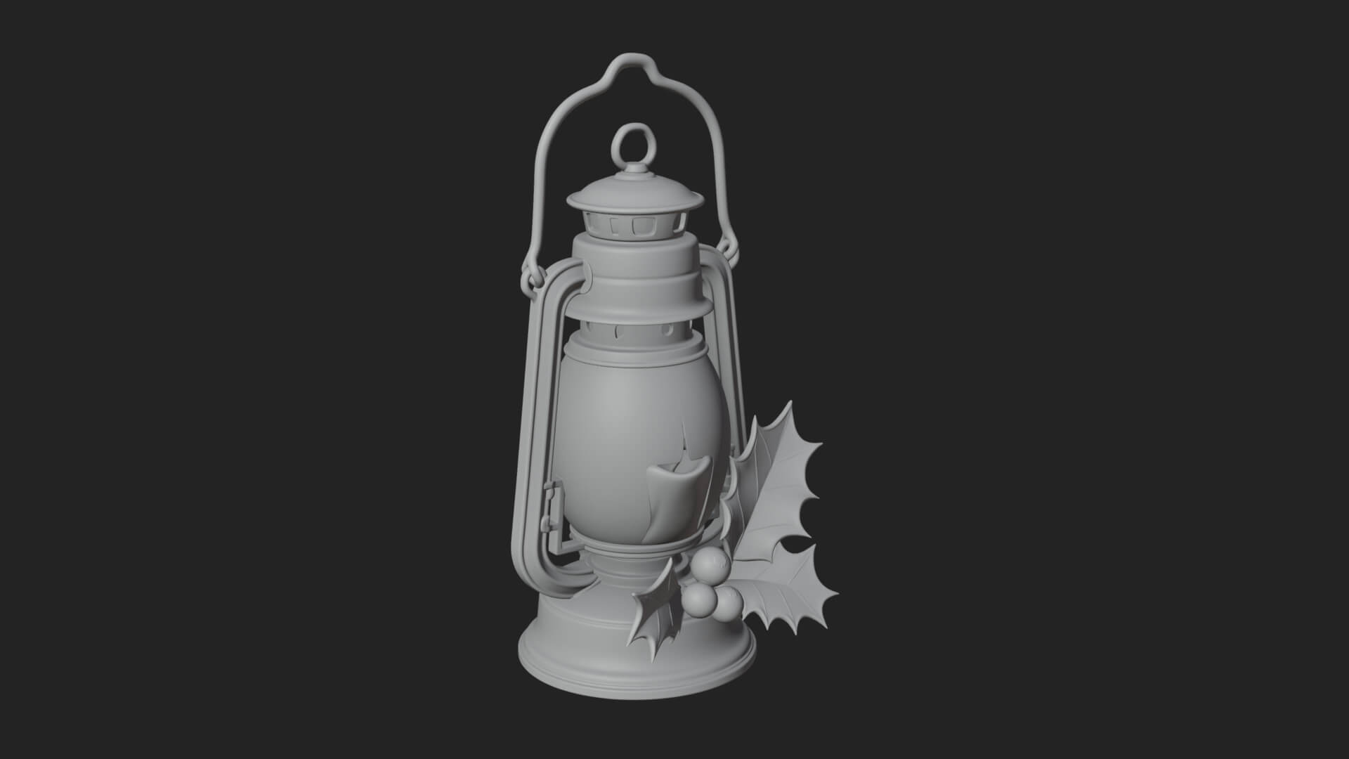 Holly Christmas Lantern Model Design 2 3D Print Model 3D Model