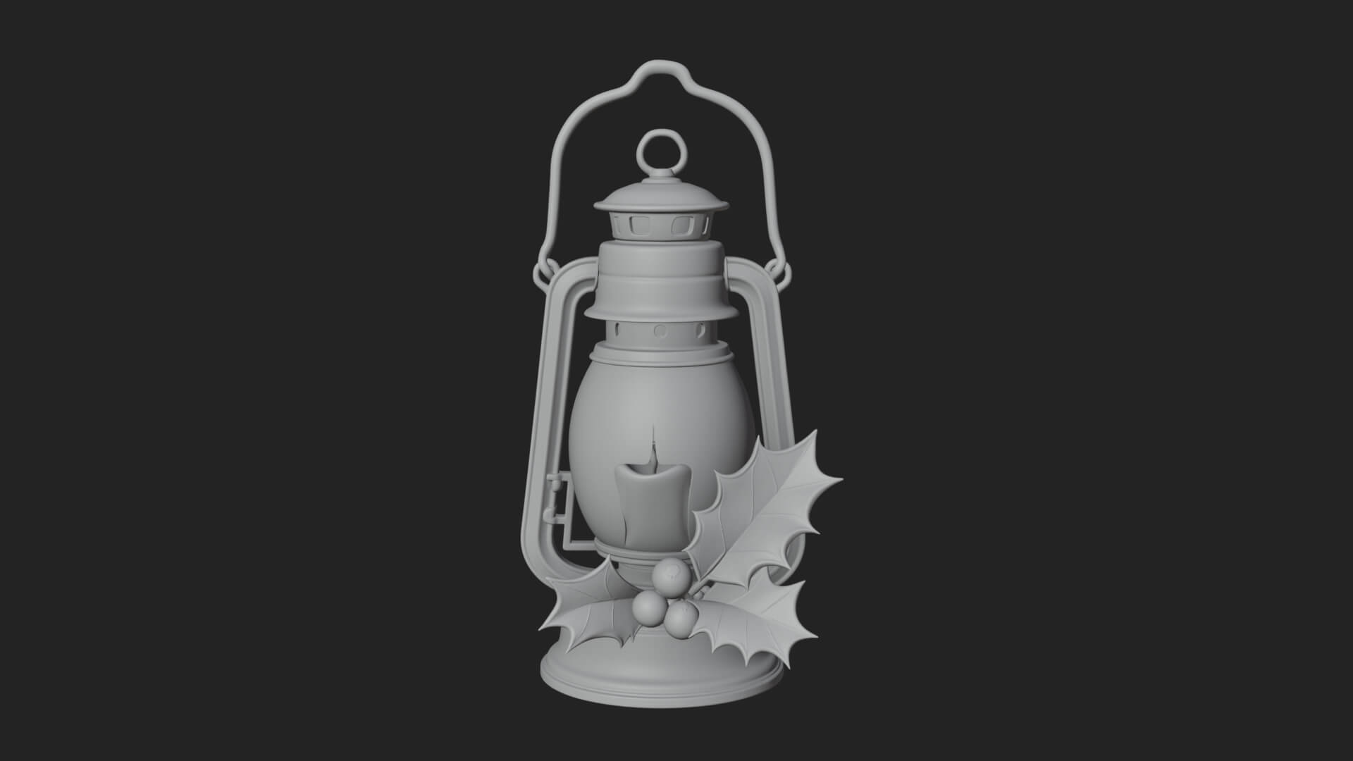 Holly Christmas Lantern Model Design 2 3D Print Model 3D Model