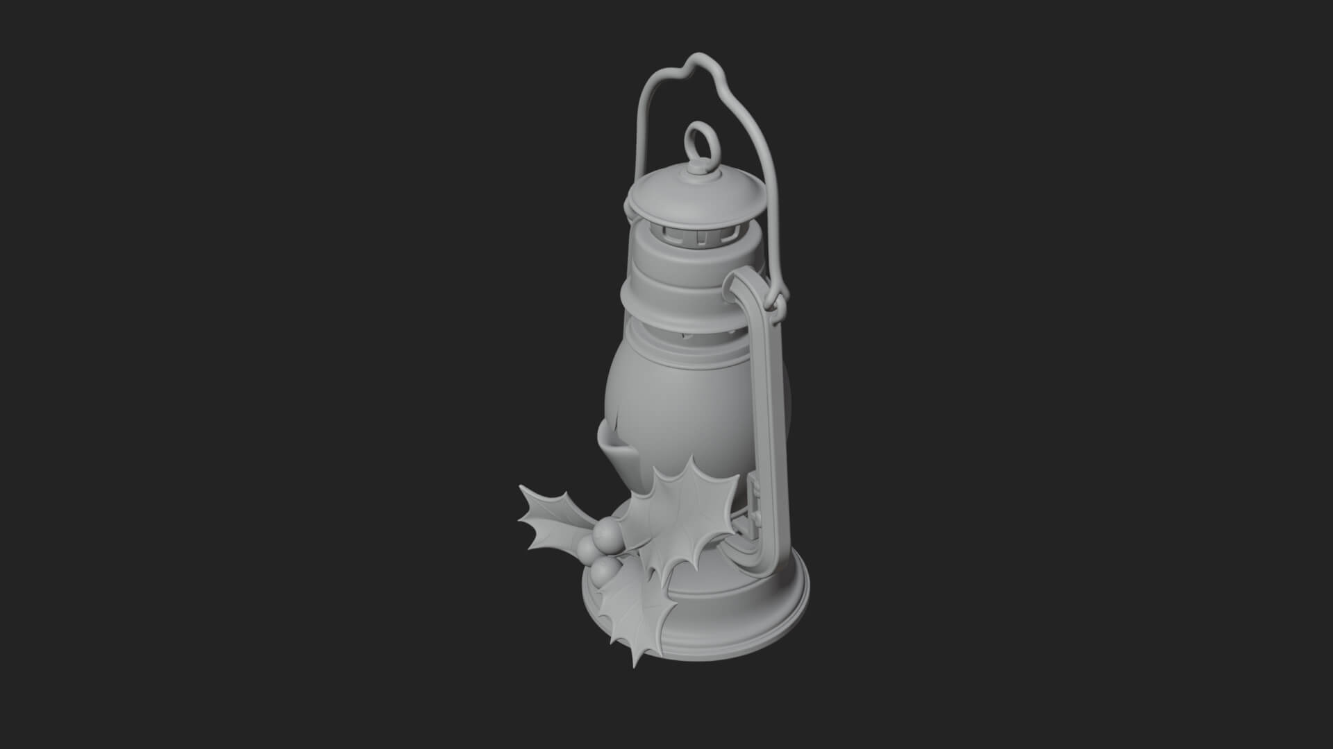 Holly Christmas Lantern Model Design 2 3D Print Model 3D Model