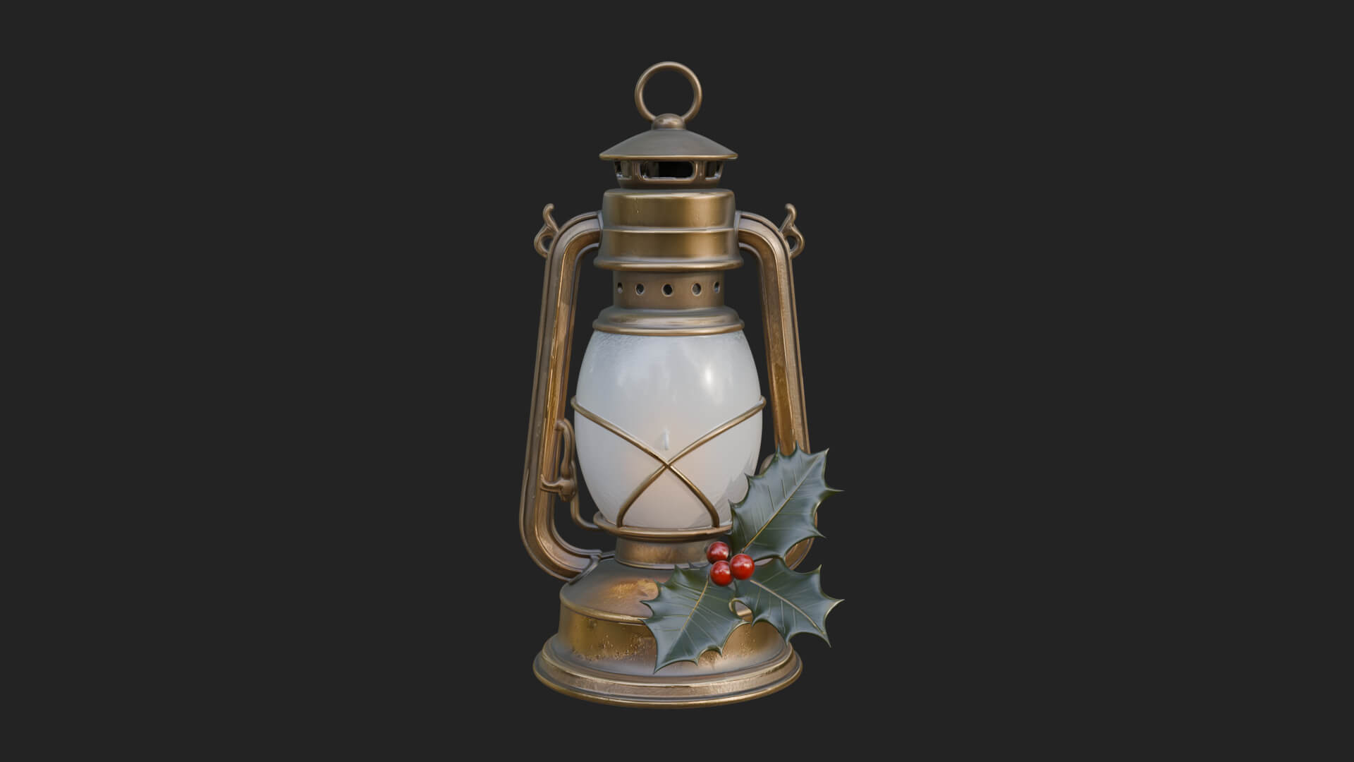 Holly Christmas Lantern Model Design 3 3D Print Model 3D Model