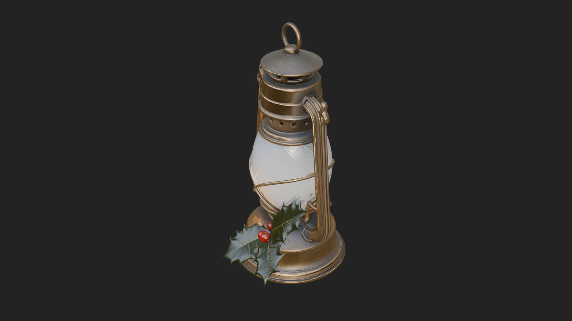 Holly Christmas Lantern Model Design 3 3D Print Model 3D Model