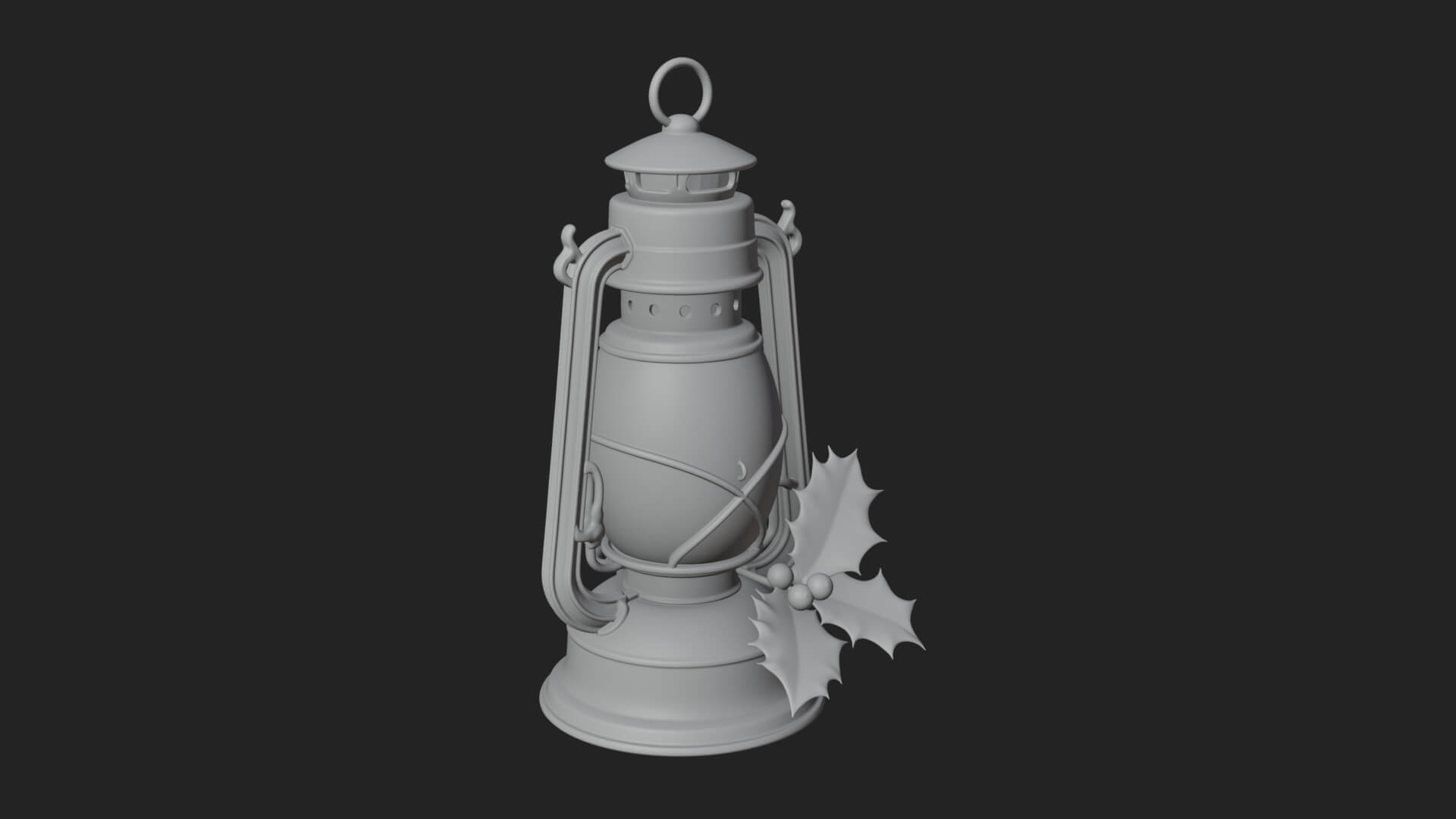Holly Christmas Lantern Model Design 3 3D Print Model 3D Model