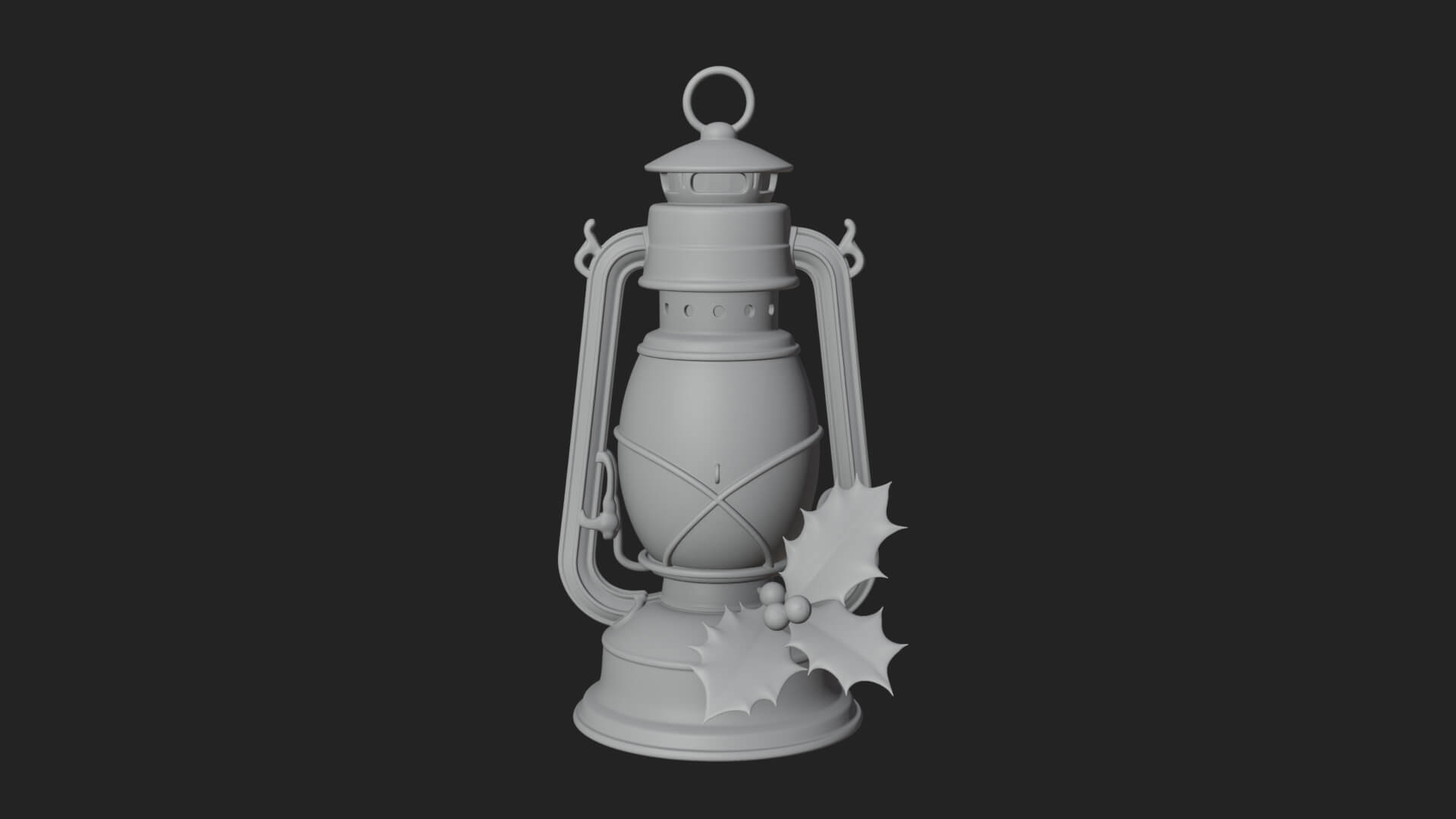 Holly Christmas Lantern Model Design 3 3D Print Model 3D Model