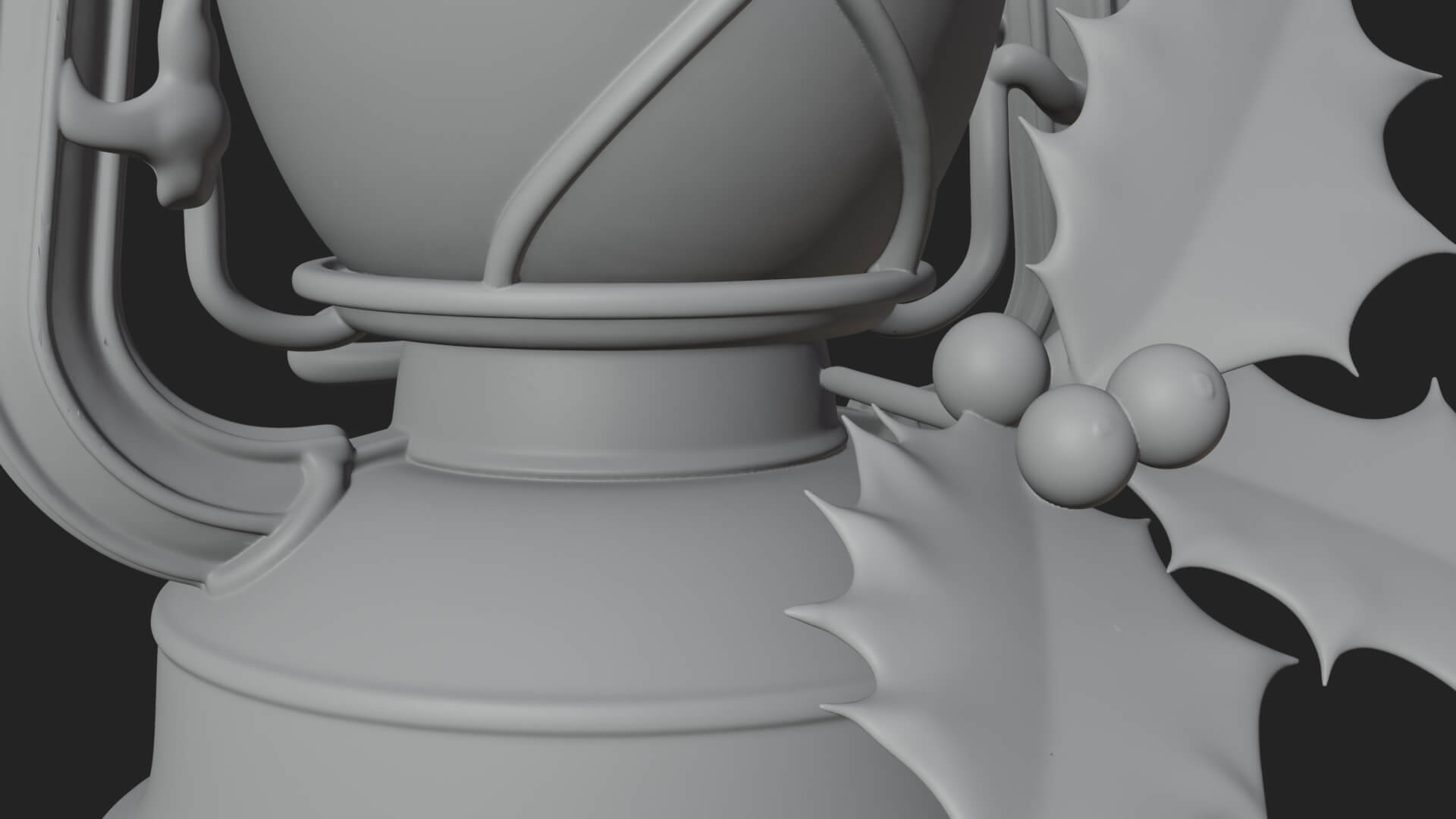 Holly Christmas Lantern Model Design 3 3D Print Model 3D Model