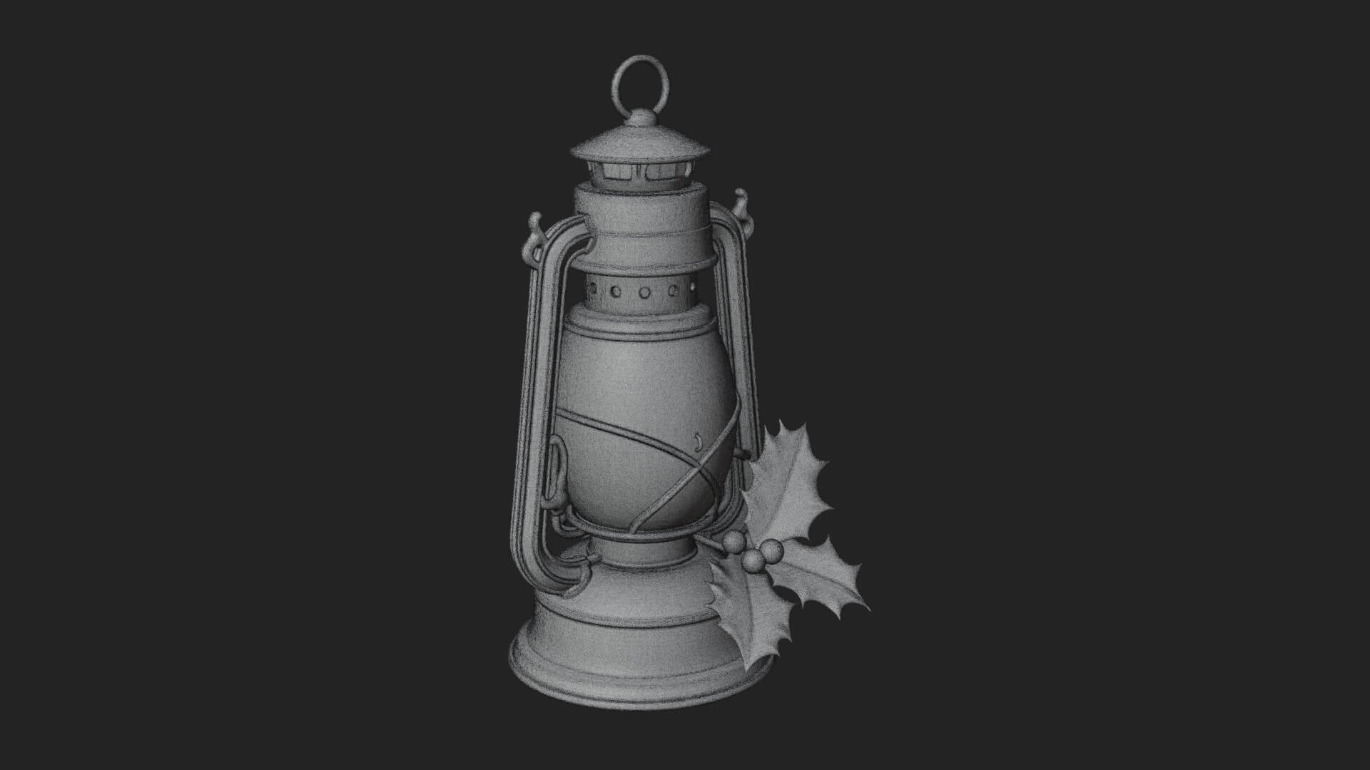 Holly Christmas Lantern Model Design 3 3D Print Model 3D Model