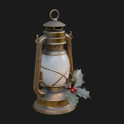 Holly Christmas Lantern Model Design 3 3D Print Model