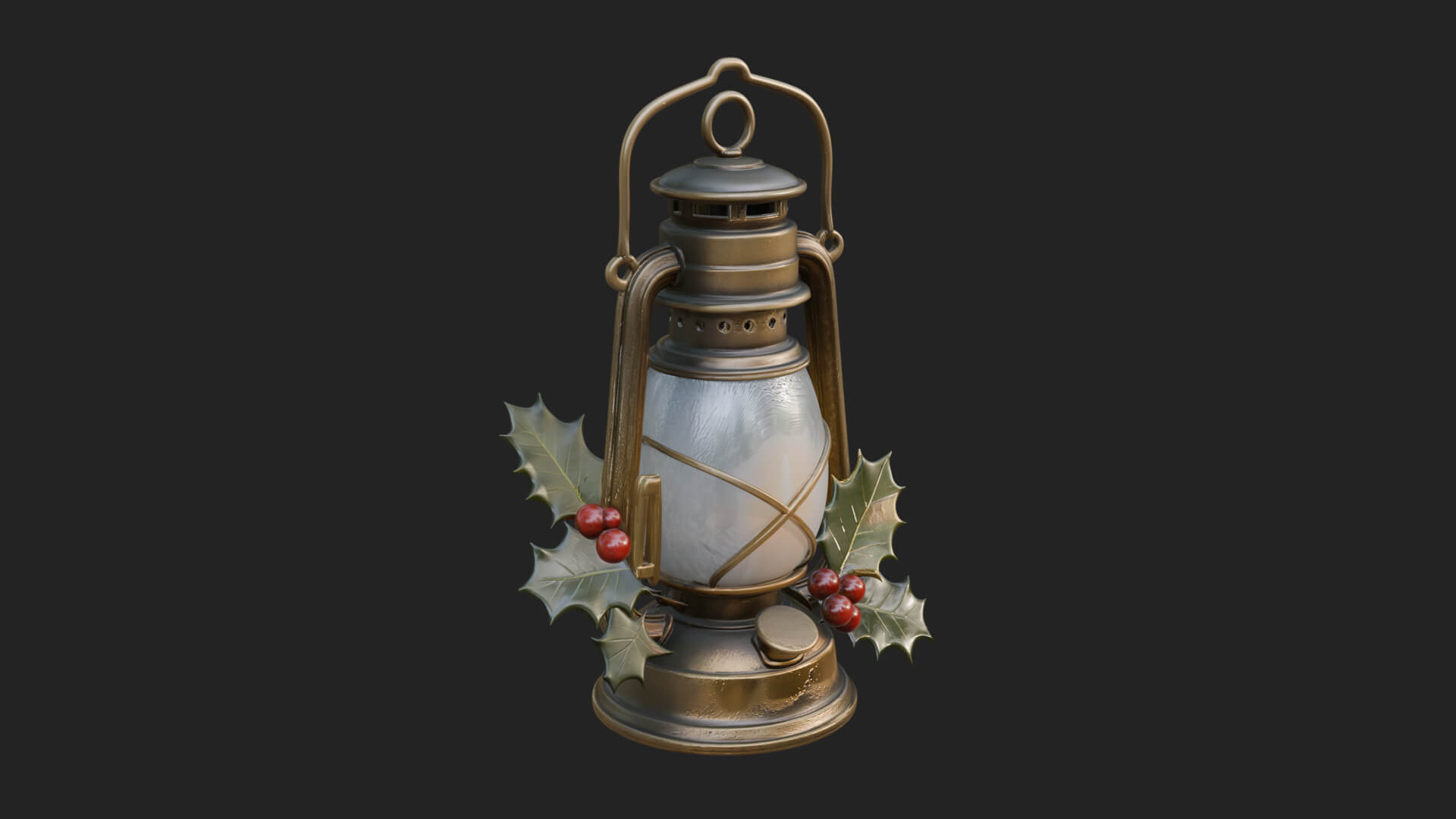 Holly Christmas Lantern Model Design 4 3D Print Model 3D Model