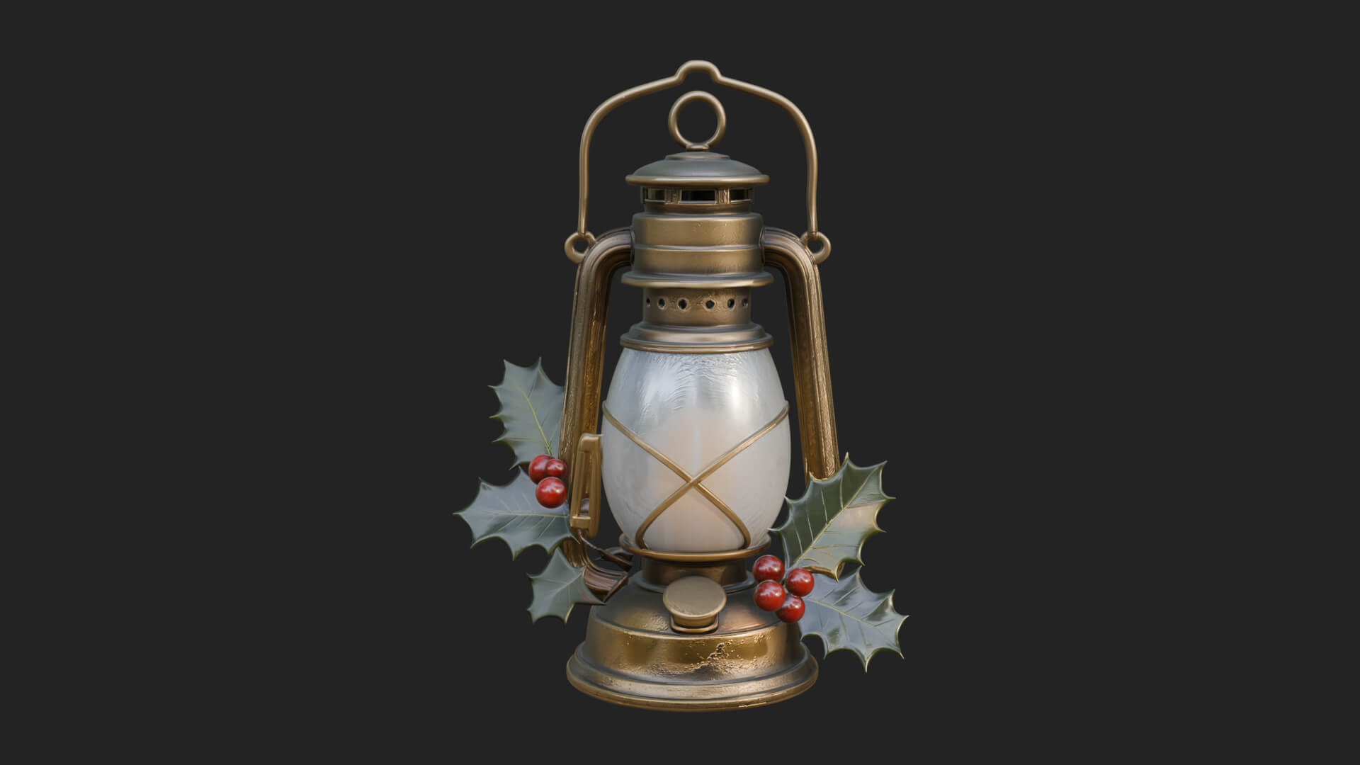 Holly Christmas Lantern Model Design 4 3D Print Model 3D Model