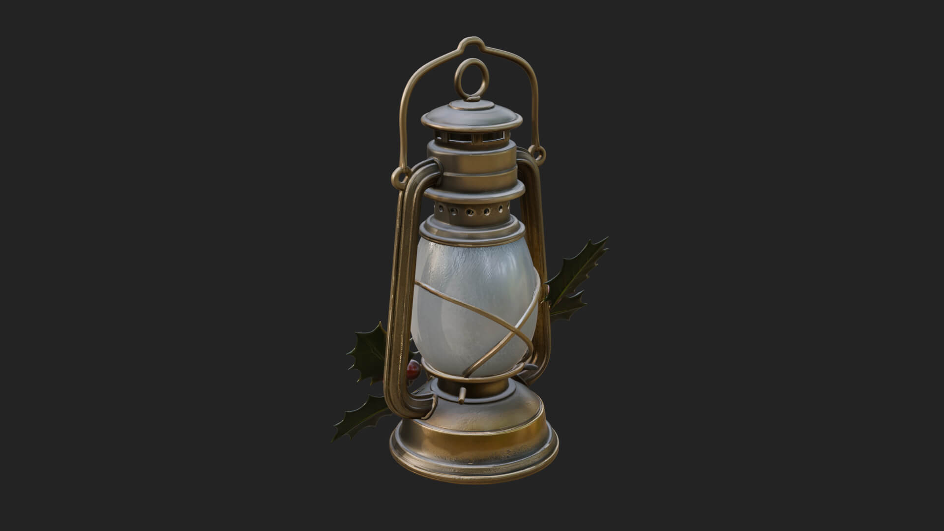 Holly Christmas Lantern Model Design 4 3D Print Model 3D Model