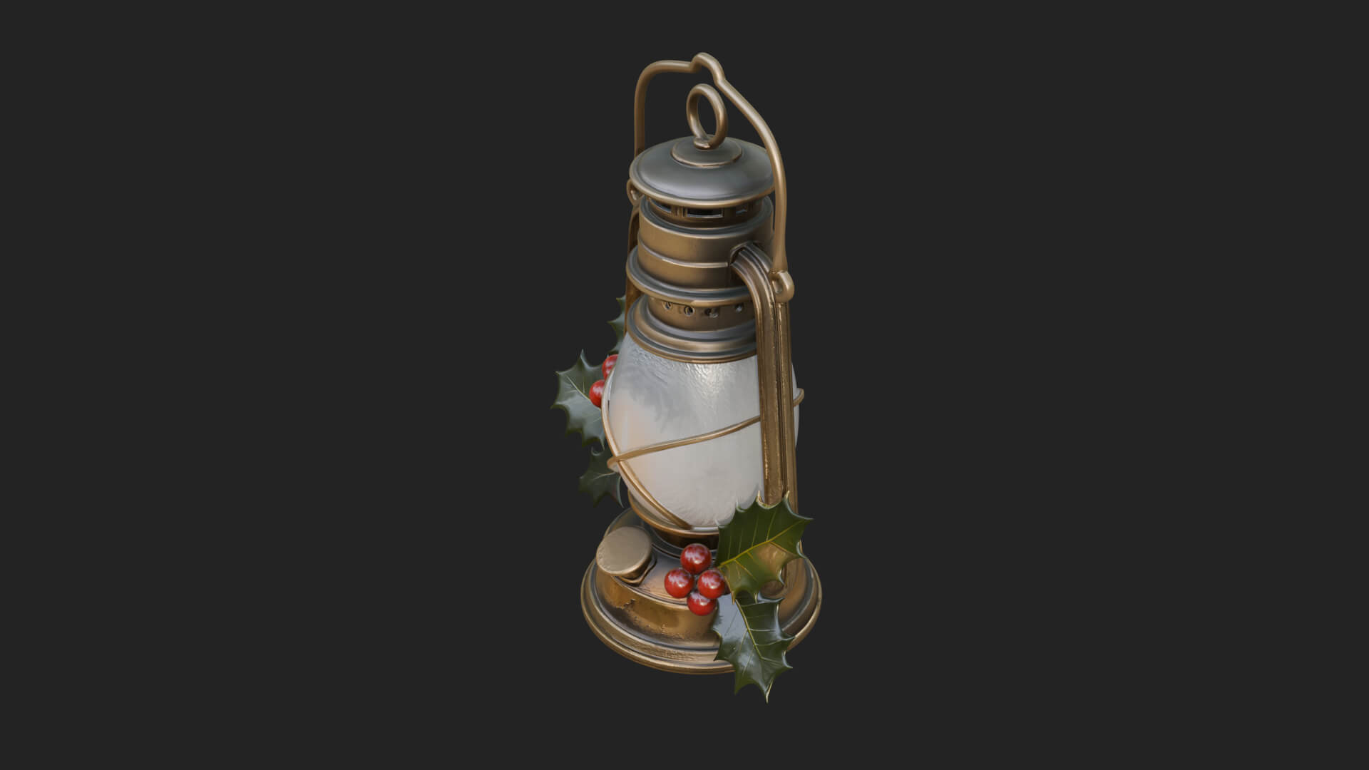 Holly Christmas Lantern Model Design 4 3D Print Model 3D Model
