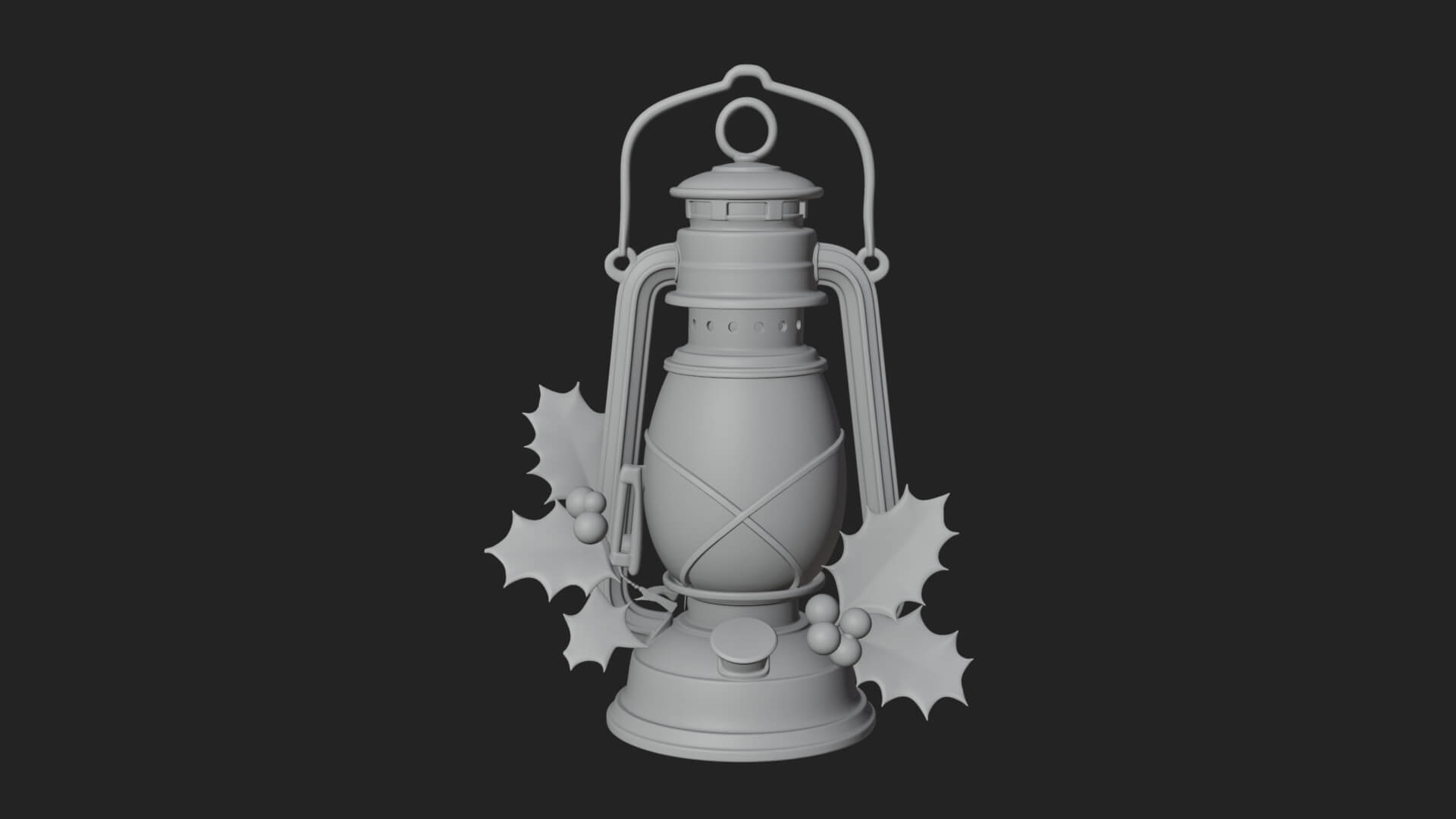Holly Christmas Lantern Model Design 4 3D Print Model 3D Model