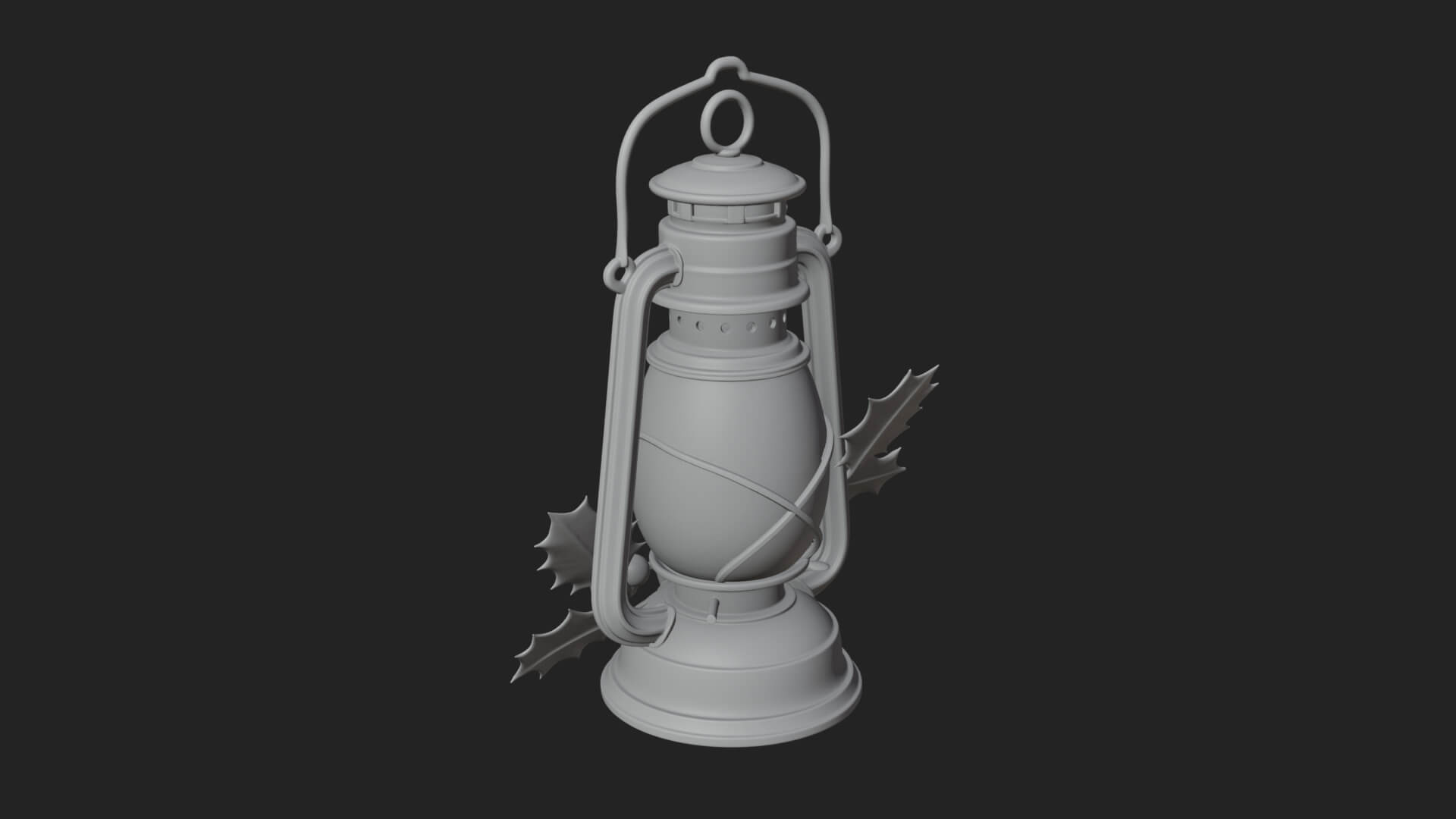 Holly Christmas Lantern Model Design 4 3D Print Model 3D Model