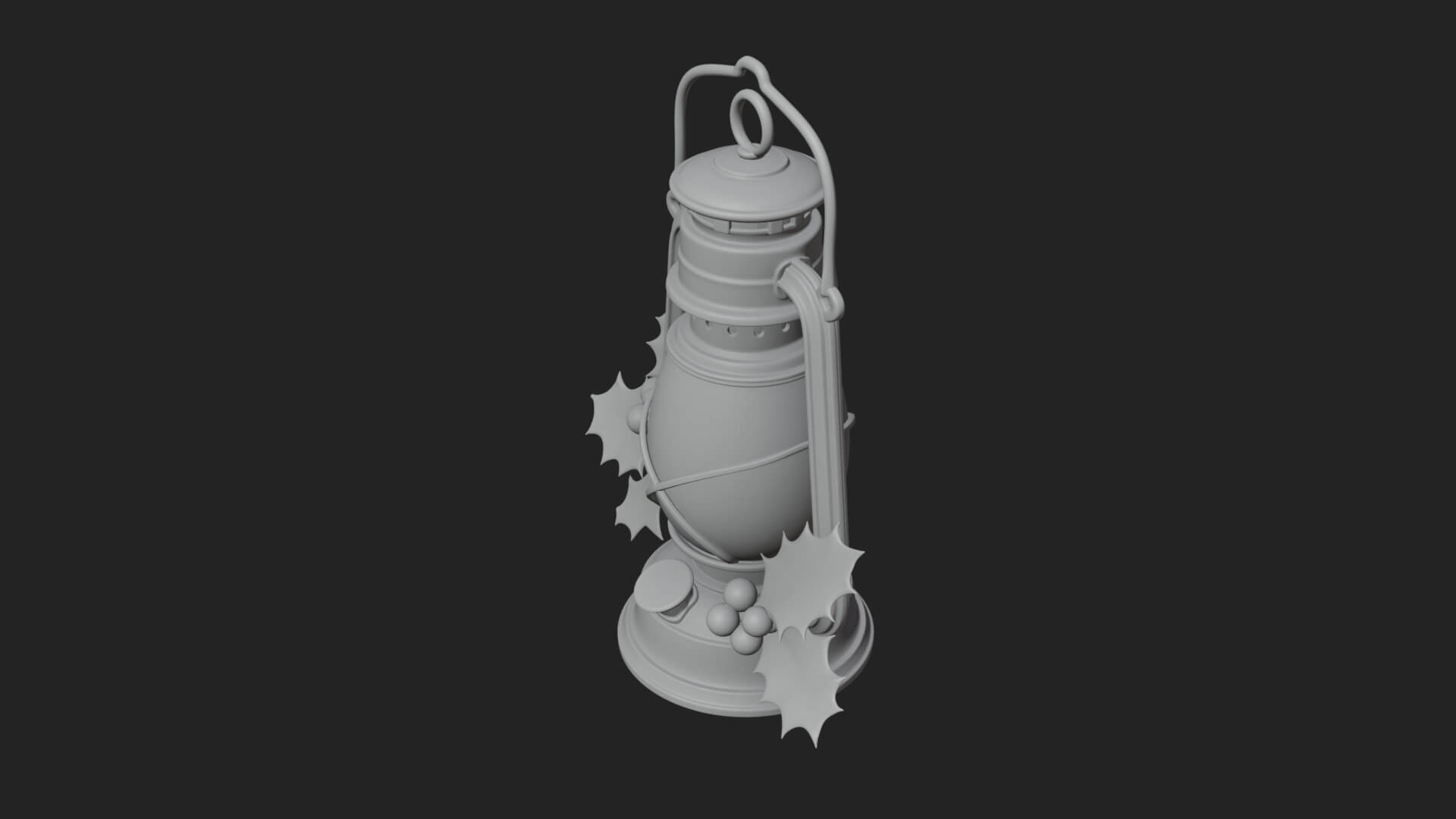 Holly Christmas Lantern Model Design 4 3D Print Model 3D Model