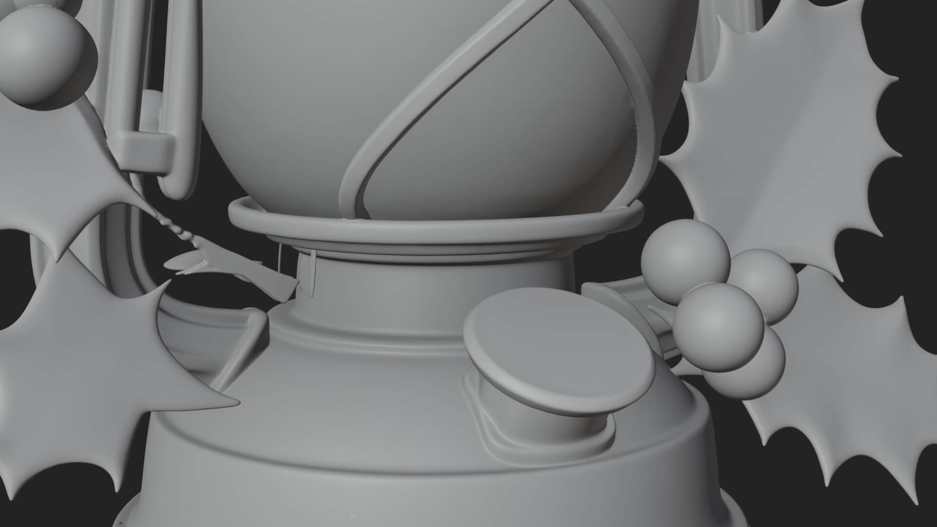 Holly Christmas Lantern Model Design 4 3D Print Model 3D Model