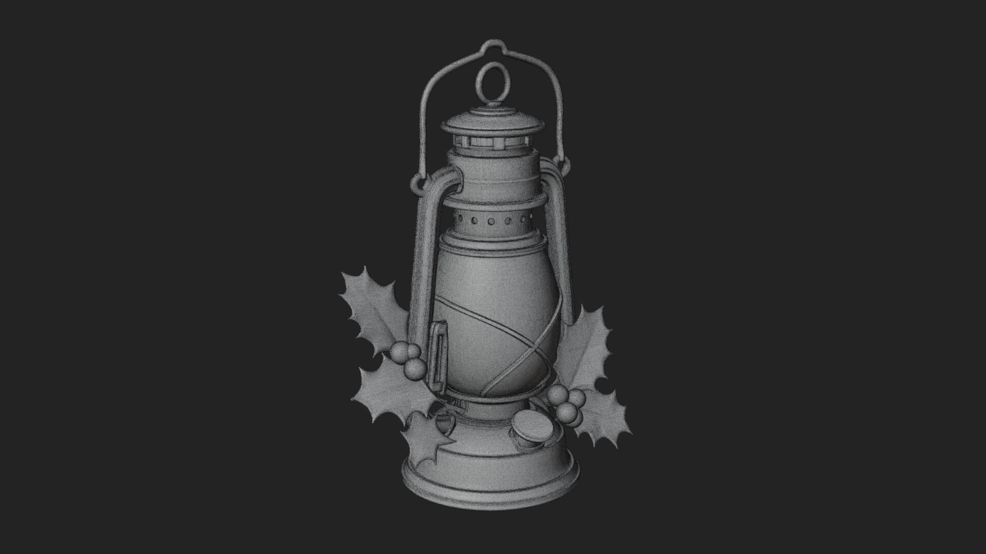 Holly Christmas Lantern Model Design 4 3D Print Model 3D Model