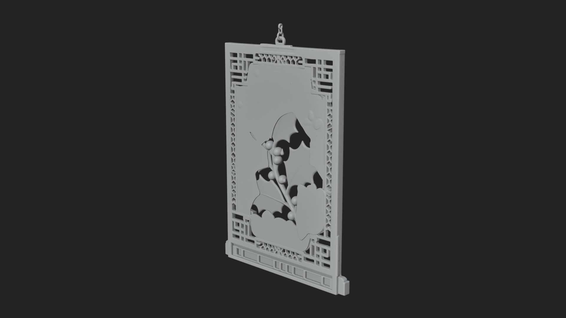 Holly Leaf Panel Ornament Design 1 3D Print Model 3D Model
