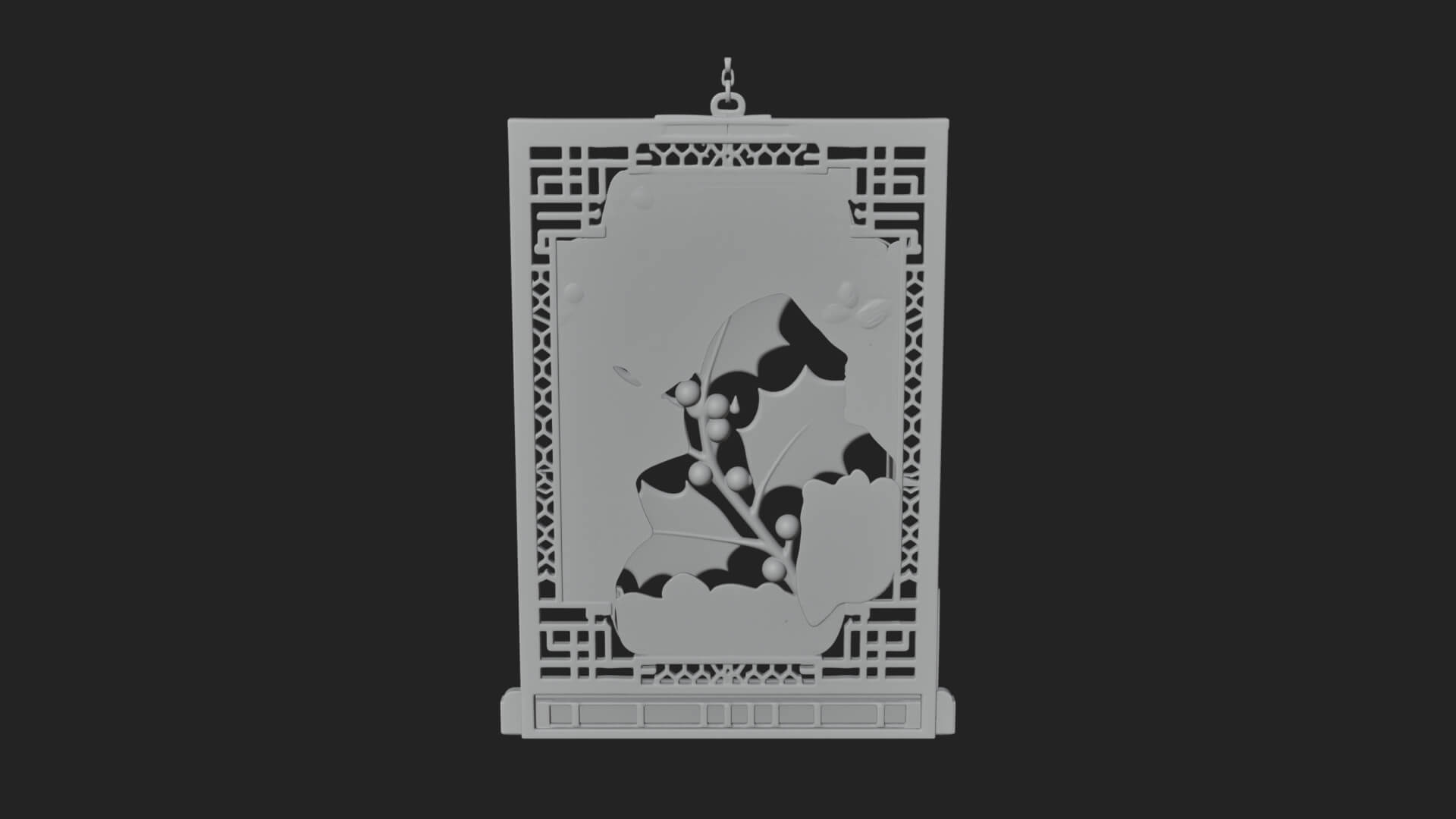 Holly Leaf Panel Ornament Design 1 3D Print Model 3D Model