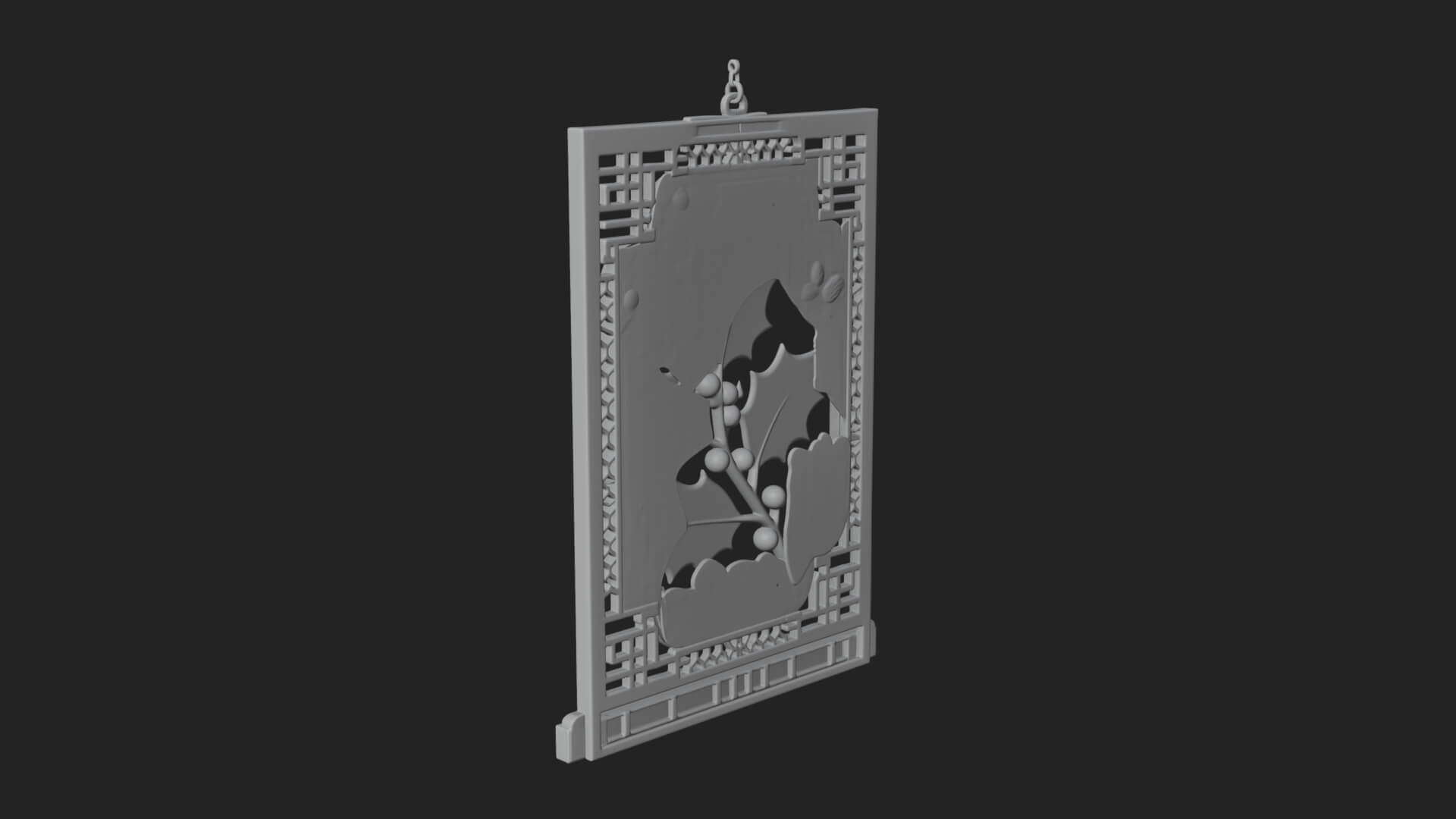 Holly Leaf Panel Ornament Design 1 3D Print Model 3D Model