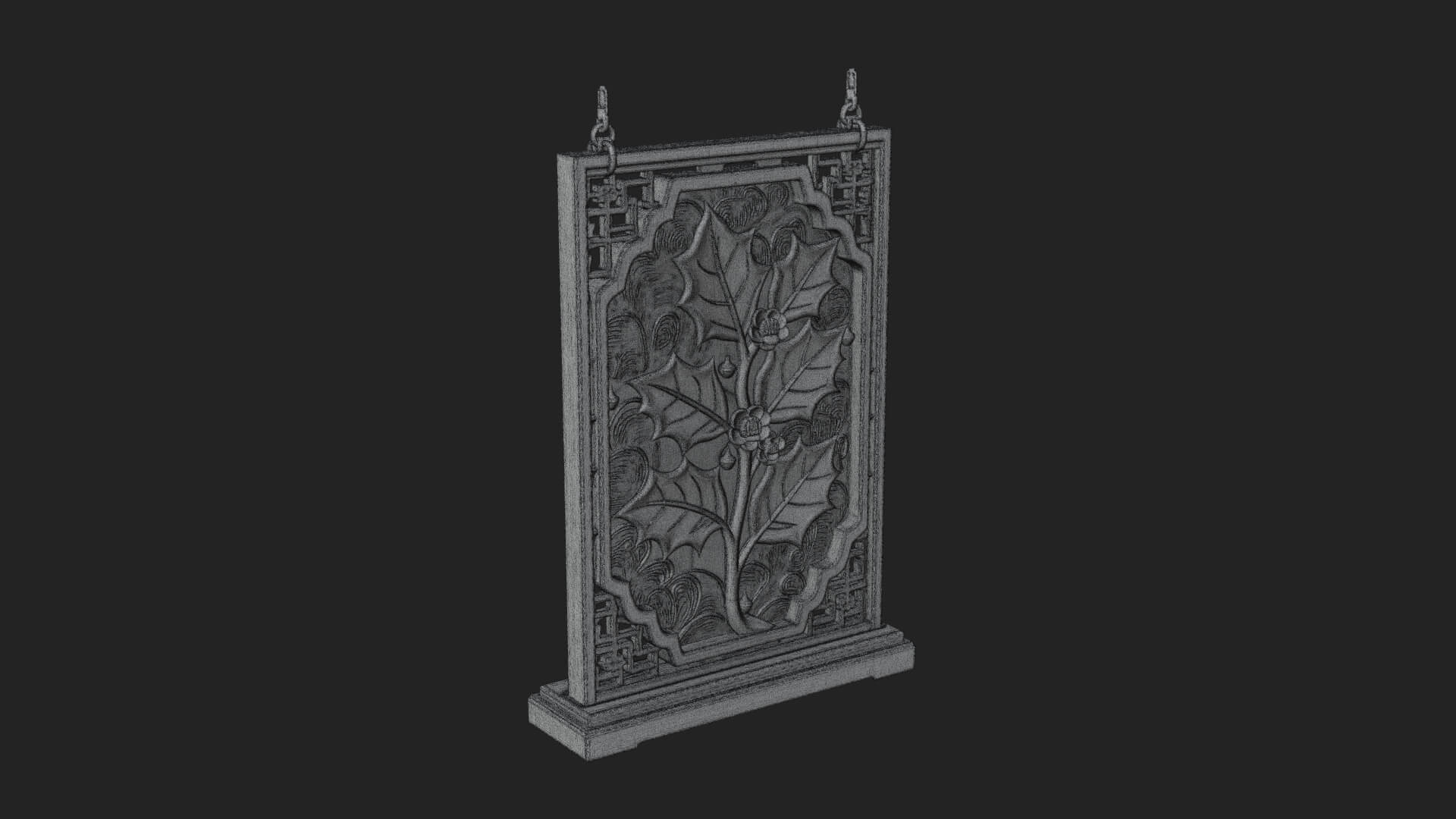 Holly Leaf Panel Ornament Design 2 3D Print Model 3D Model