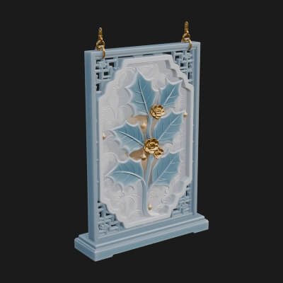 Holly Leaf Panel Ornament Design 2 3D Print Model