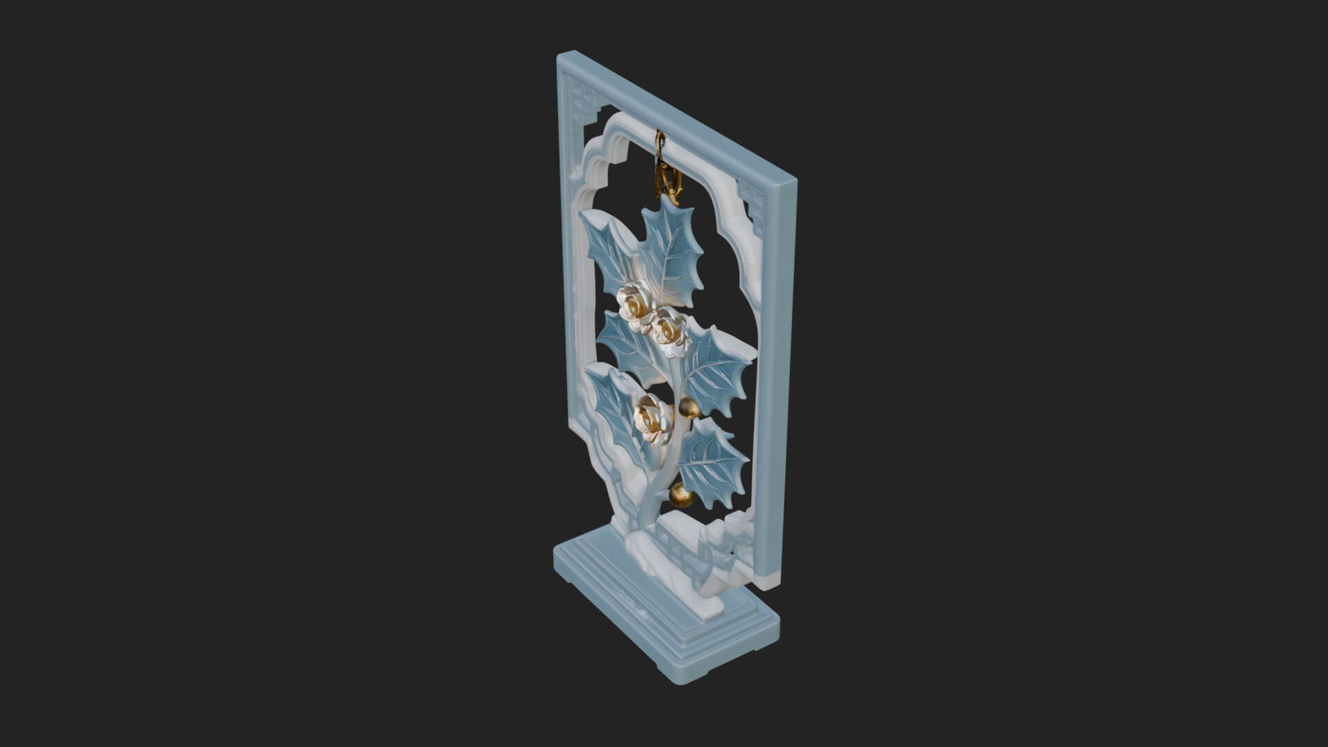 Holly Leaf Panel Ornament Design 3 3D Print Model 3D Model