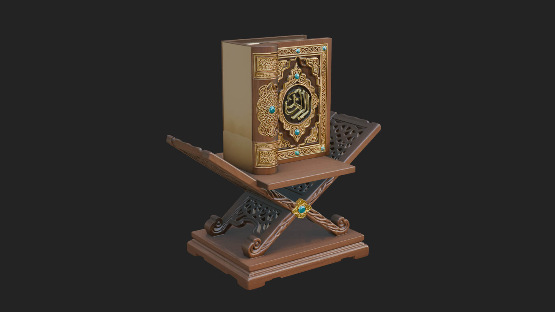 Holy Book Rehal Stand Model Design 1 3D Print Model 3D Model