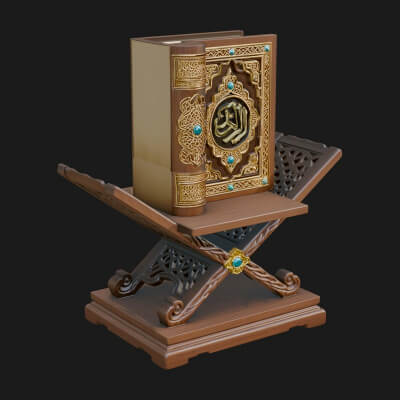 Holy Book Rehal Stand Model Design 1 3D Print Model