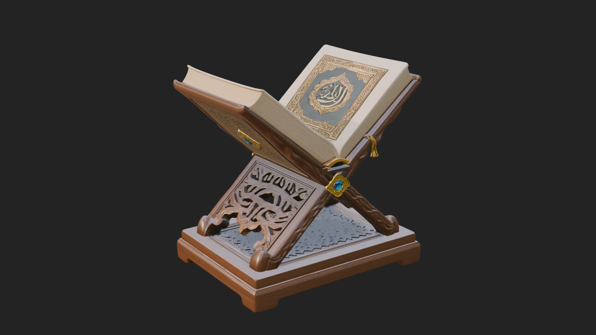 Holy Book Rehal Stand Model Design 2 3D Print Model 3D Model