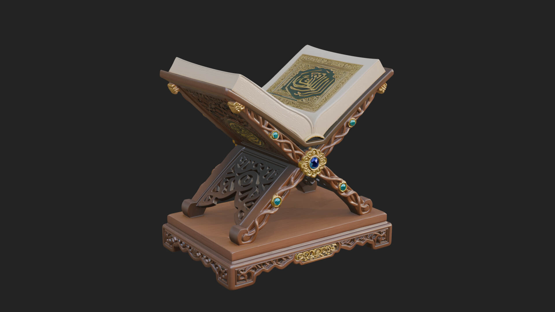 Holy Book Rehal Stand Model Design 4 3D Print Model 3D Model